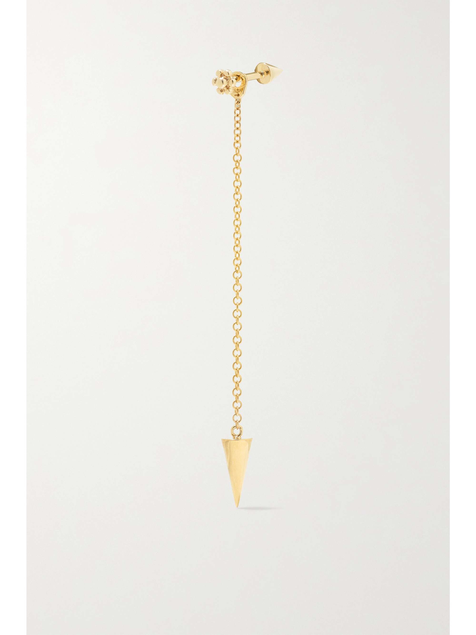 MARIA TASH 40mm Pendulum Spike 14-karat gold earring