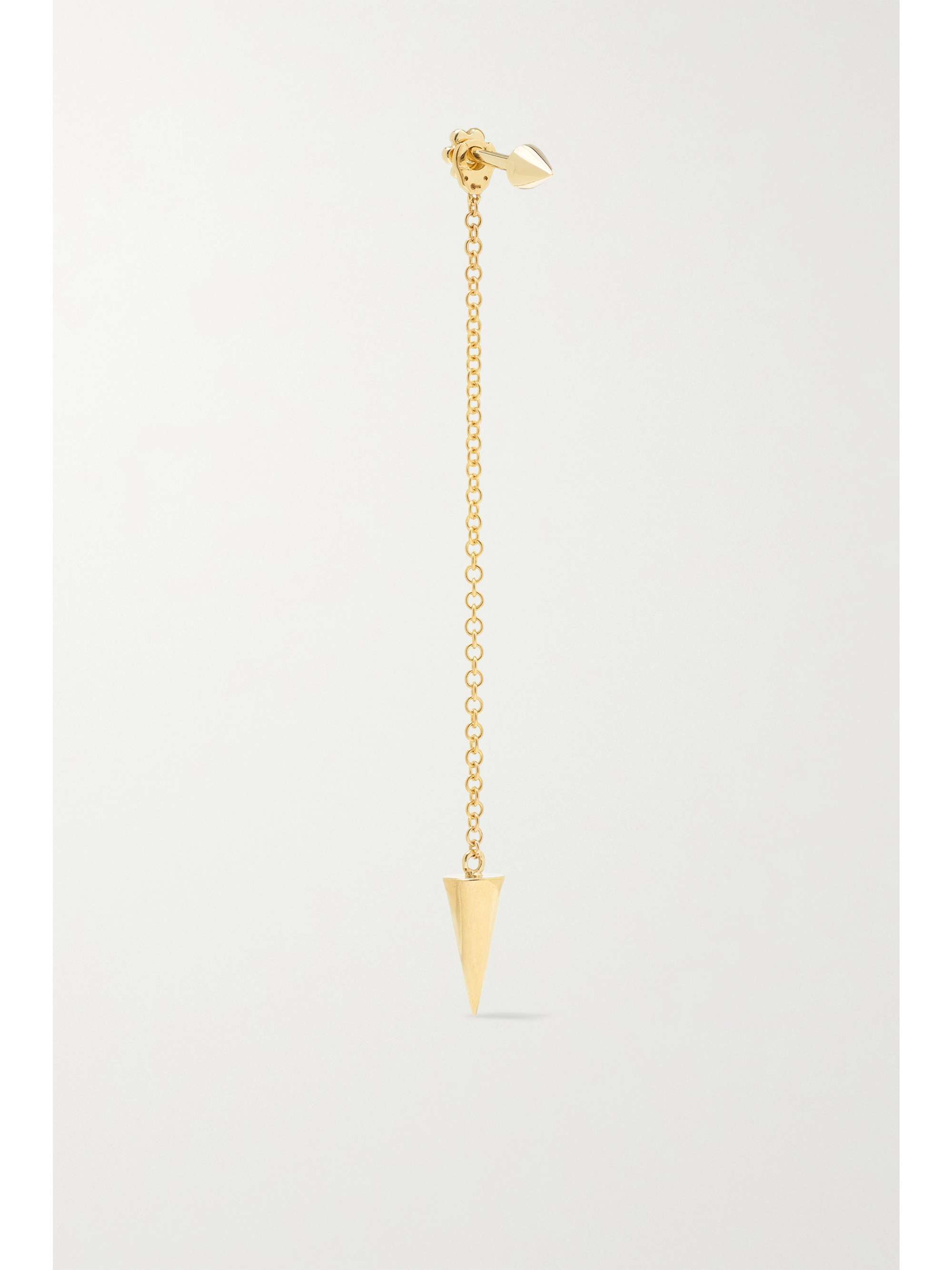 MARIA TASH 40mm Pendulum Spike 14-karat gold earring