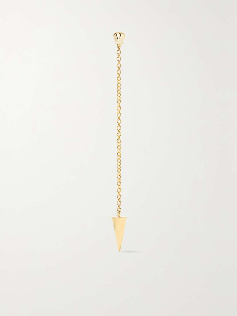 MARIA TASH 40mm Pendulum Spike 14-karat Gold Earring