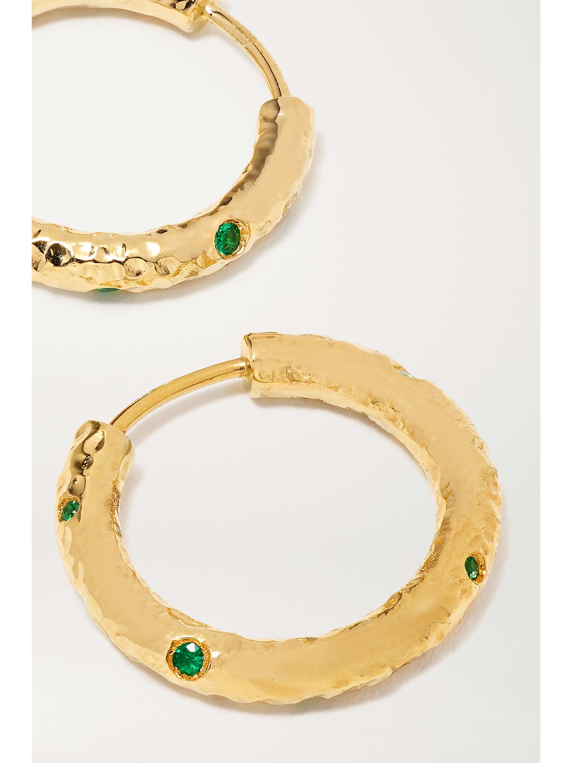 OCTAVIA ELIZABETH + NET SUSTAIN Nesting Gem Gabby 18-karat recycled gold emerald hoop earrings