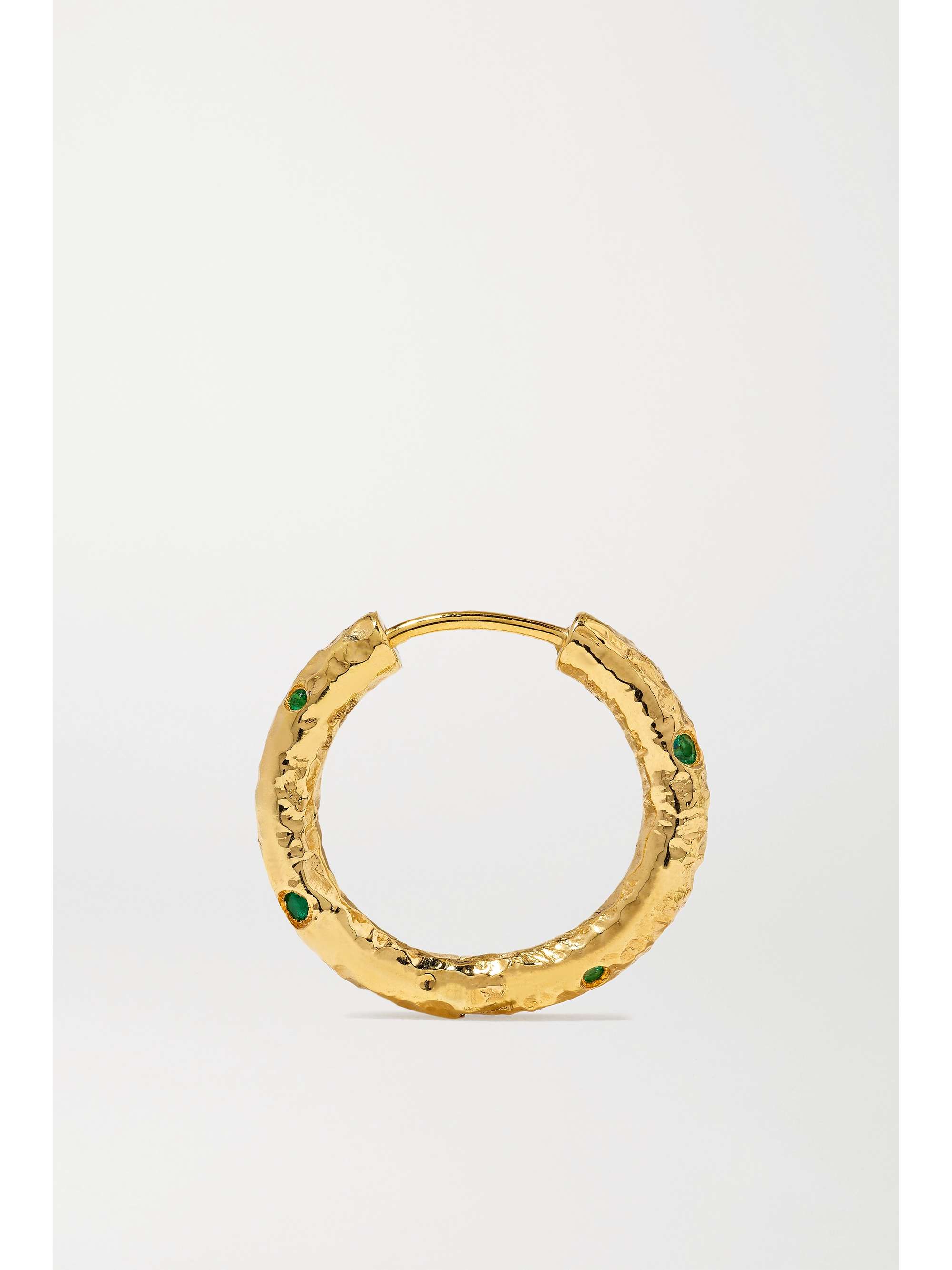 OCTAVIA ELIZABETH + NET SUSTAIN Nesting Gem Gabby 18-karat recycled gold emerald hoop earrings