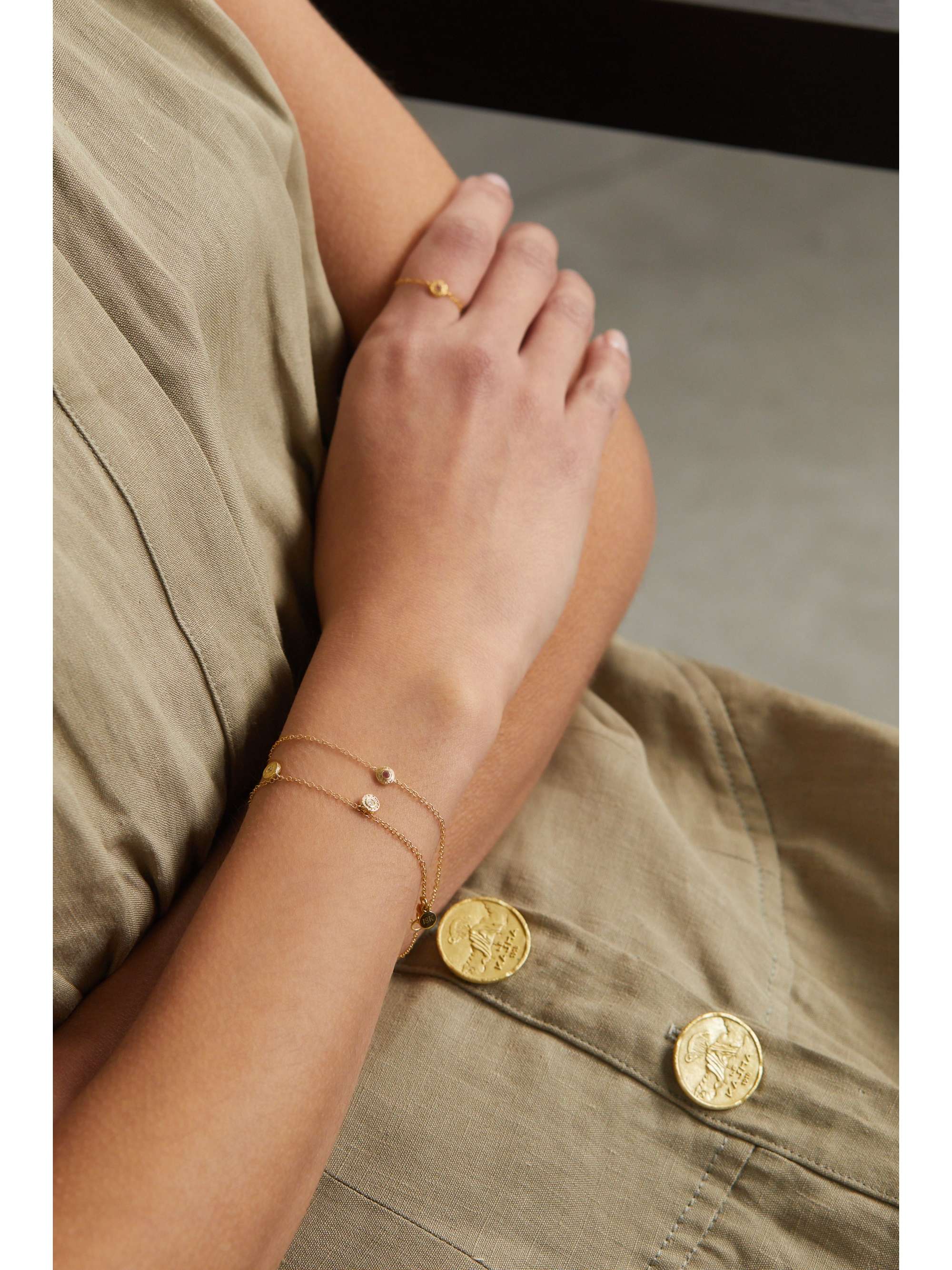 OCTAVIA ELIZABETH + NET SUSTAIN Nesting Gem 18-karat recycled gold diamond bracelet