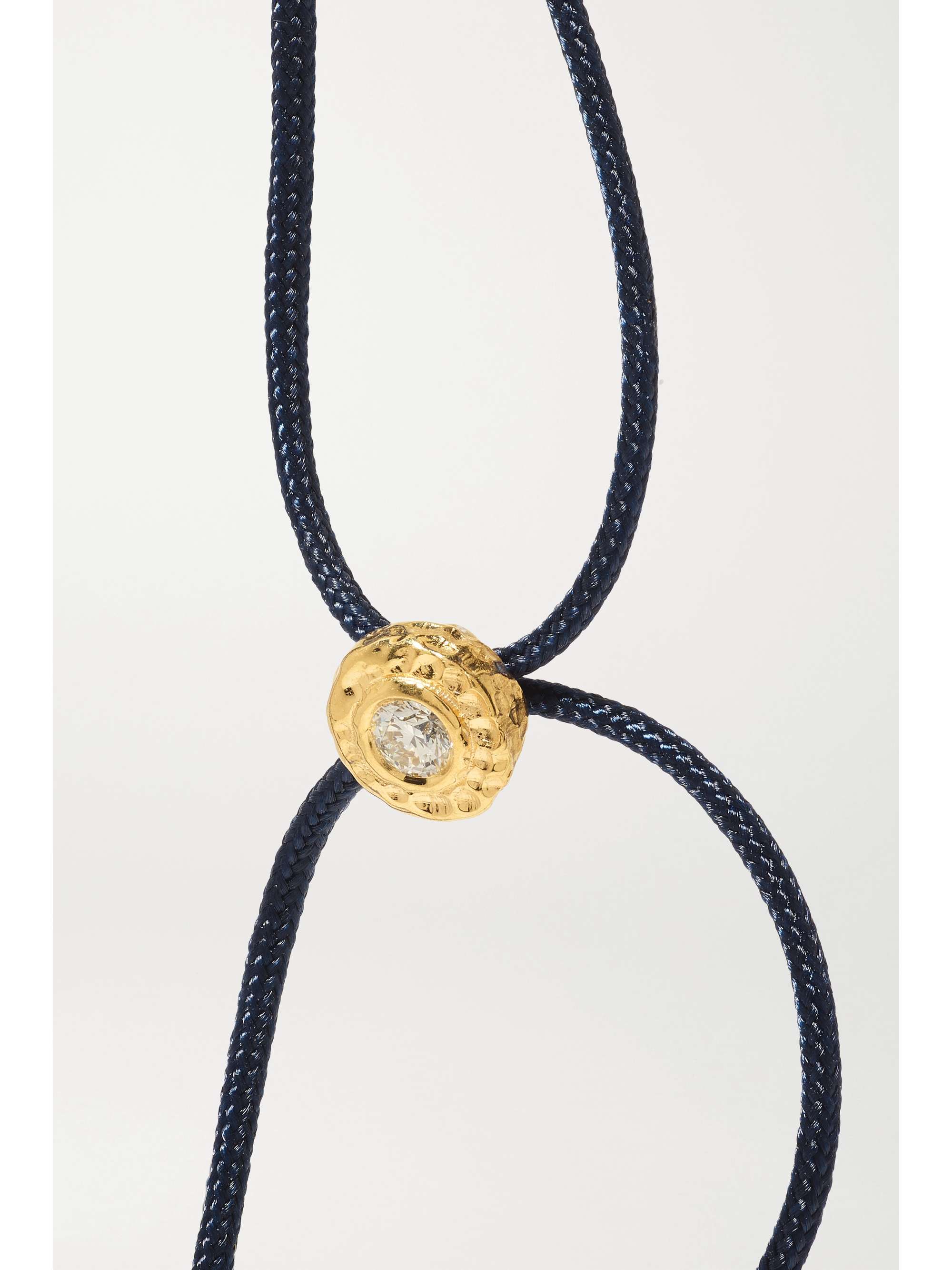 OCTAVIA ELIZABETH + NET SUSTAIN Parachute Nesting Gem 18-karat recycled gold, diamond and cord bracelet