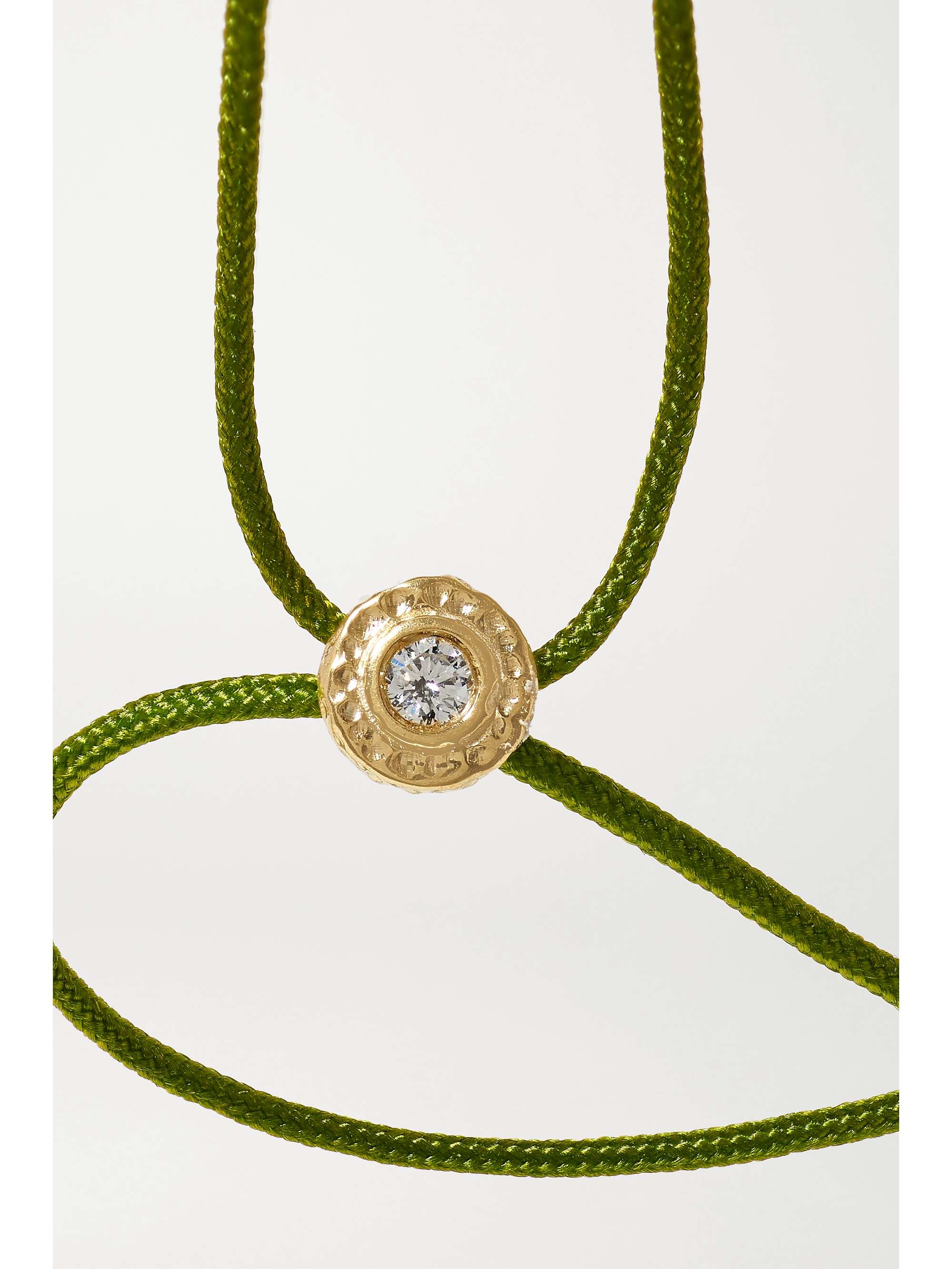 OCTAVIA ELIZABETH + NET SUSTAIN Parachute Nesting Gem 18-karat recycled gold, diamond and cord bracelet