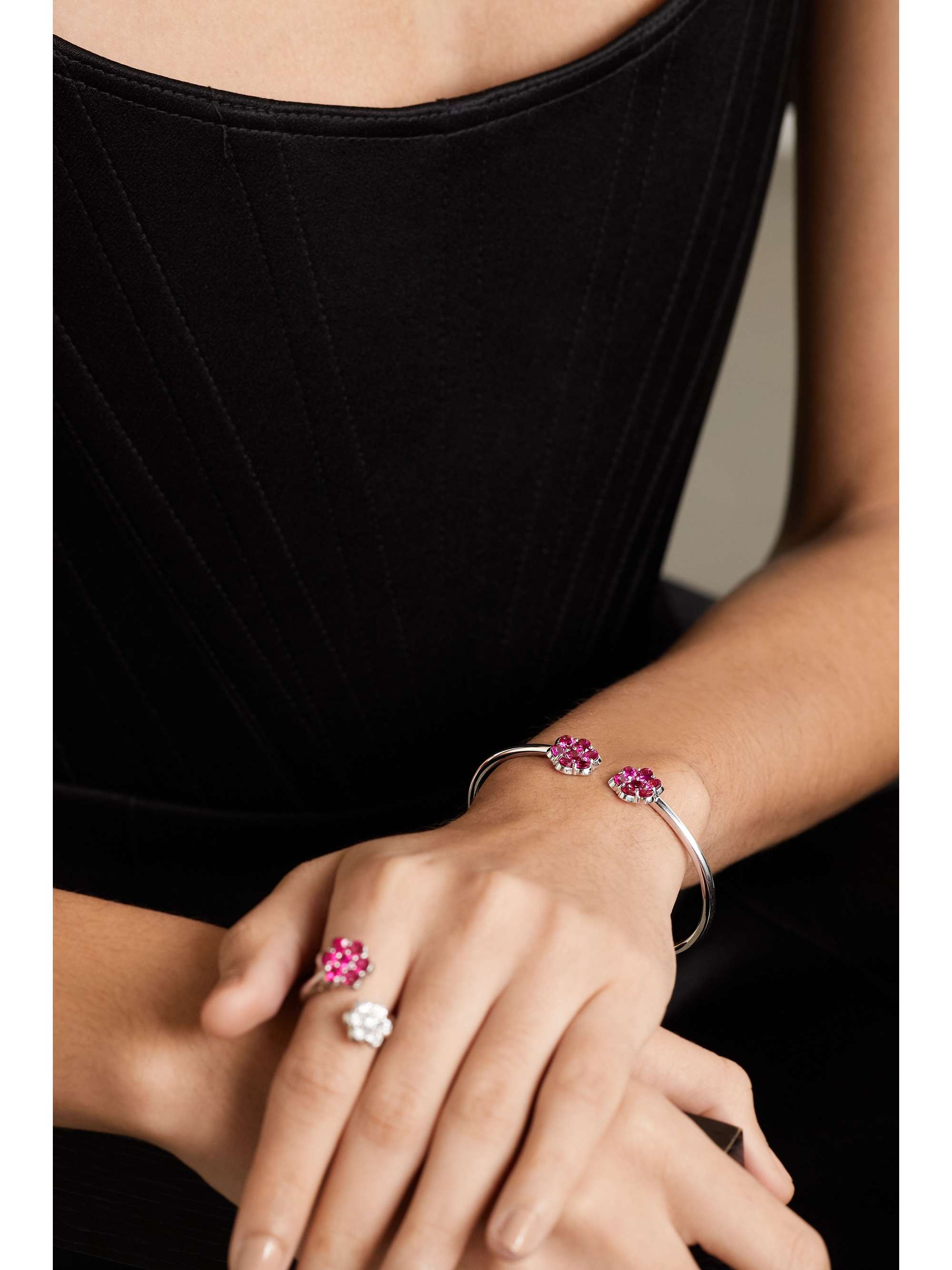 BAYCO 18-karat white gold ruby bracelet