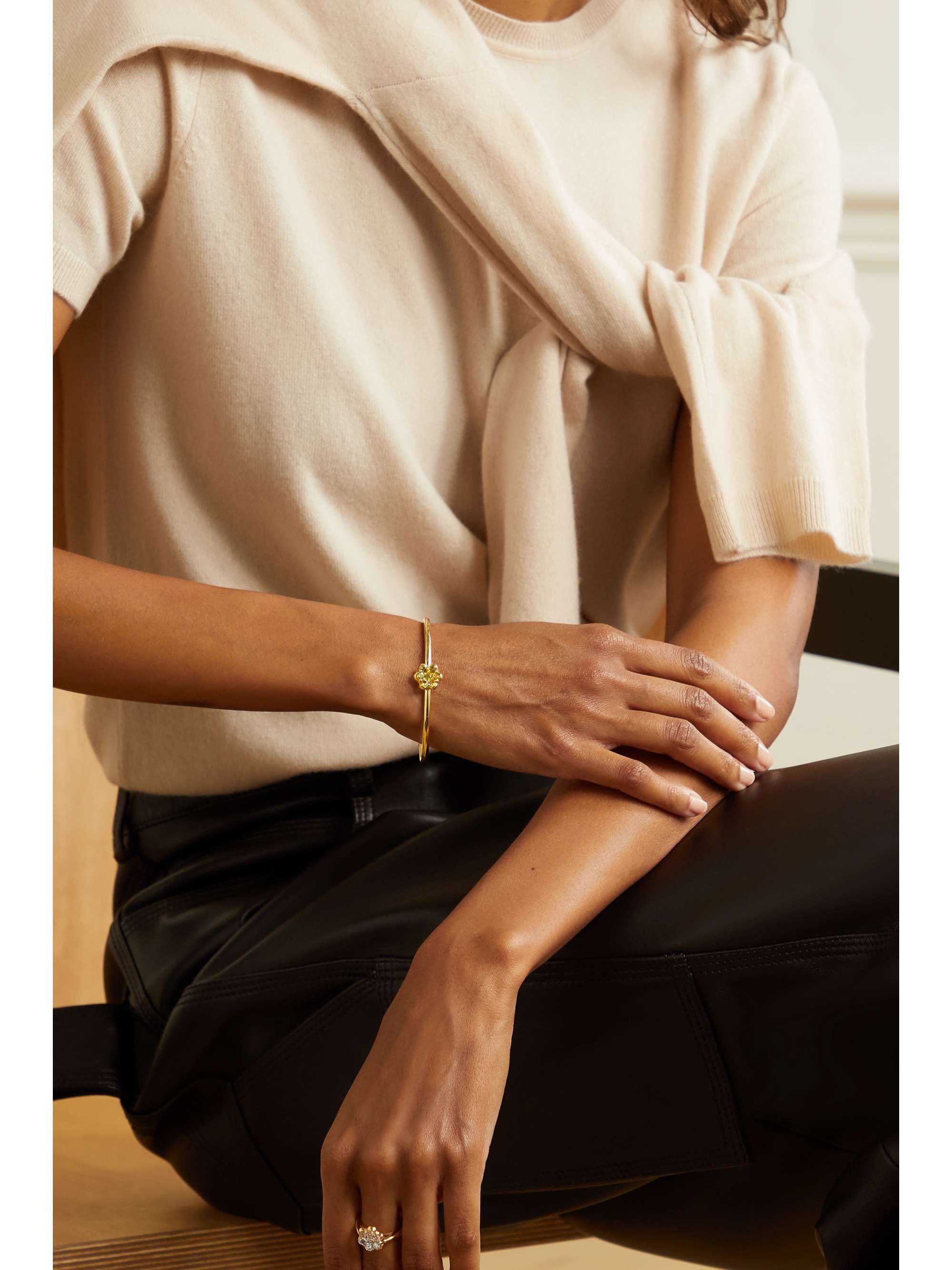 BAYCO 18-karat rose gold sapphire cuff