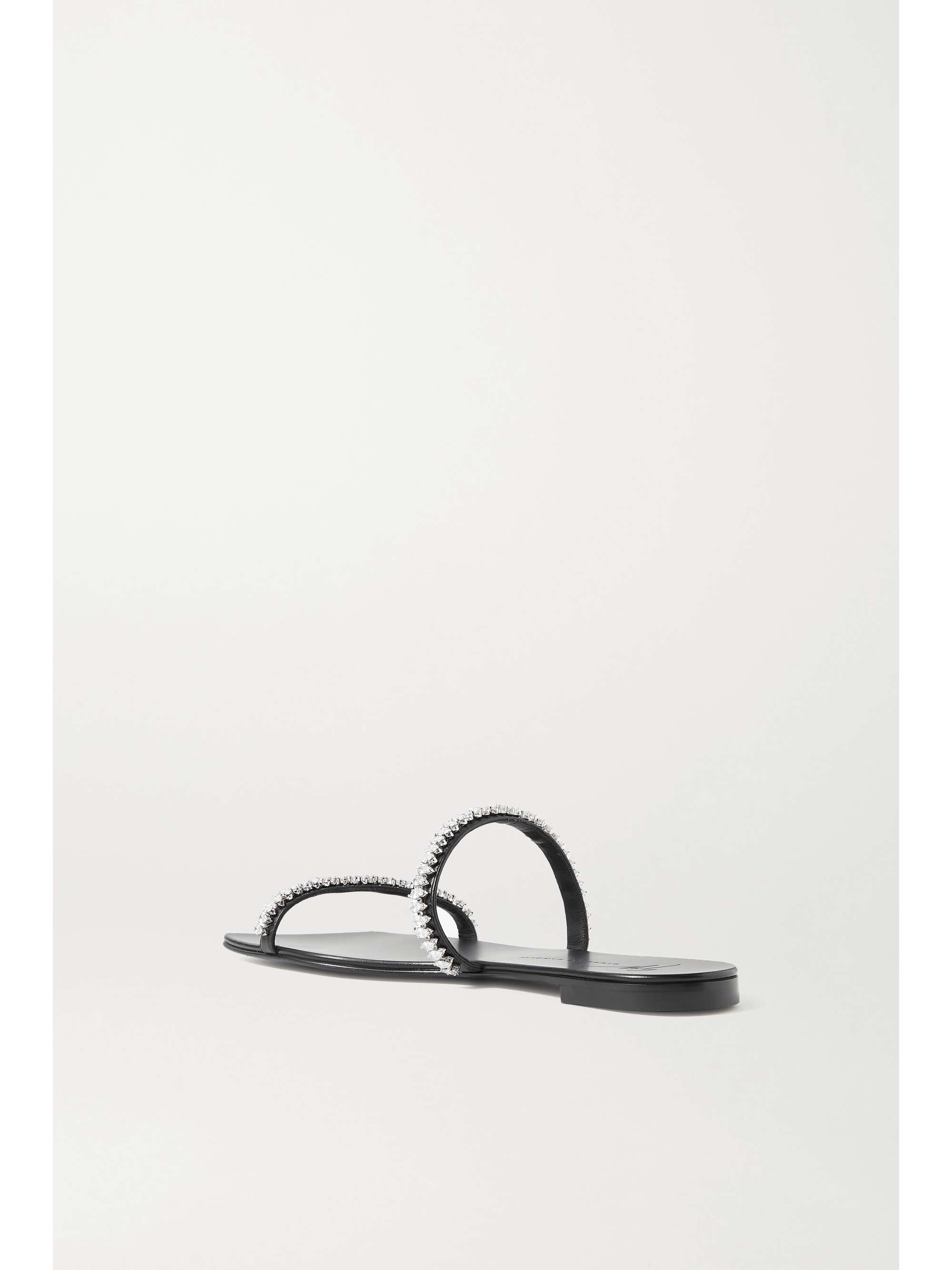 GIUSEPPE ZANOTTI Crystal-embellished leather sandals