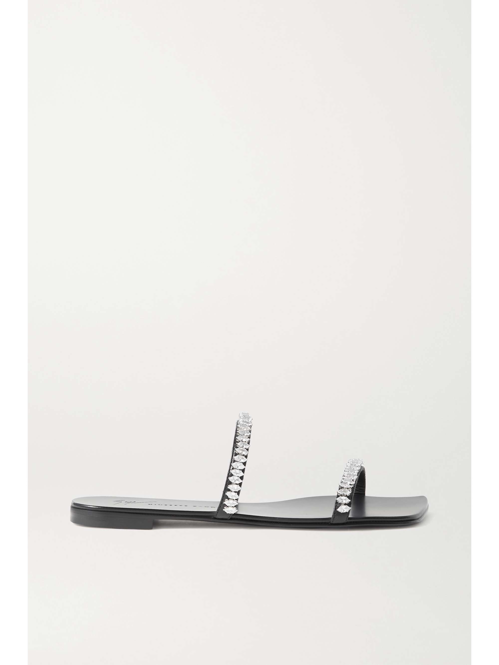 GIUSEPPE ZANOTTI Crystal-embellished leather sandals
