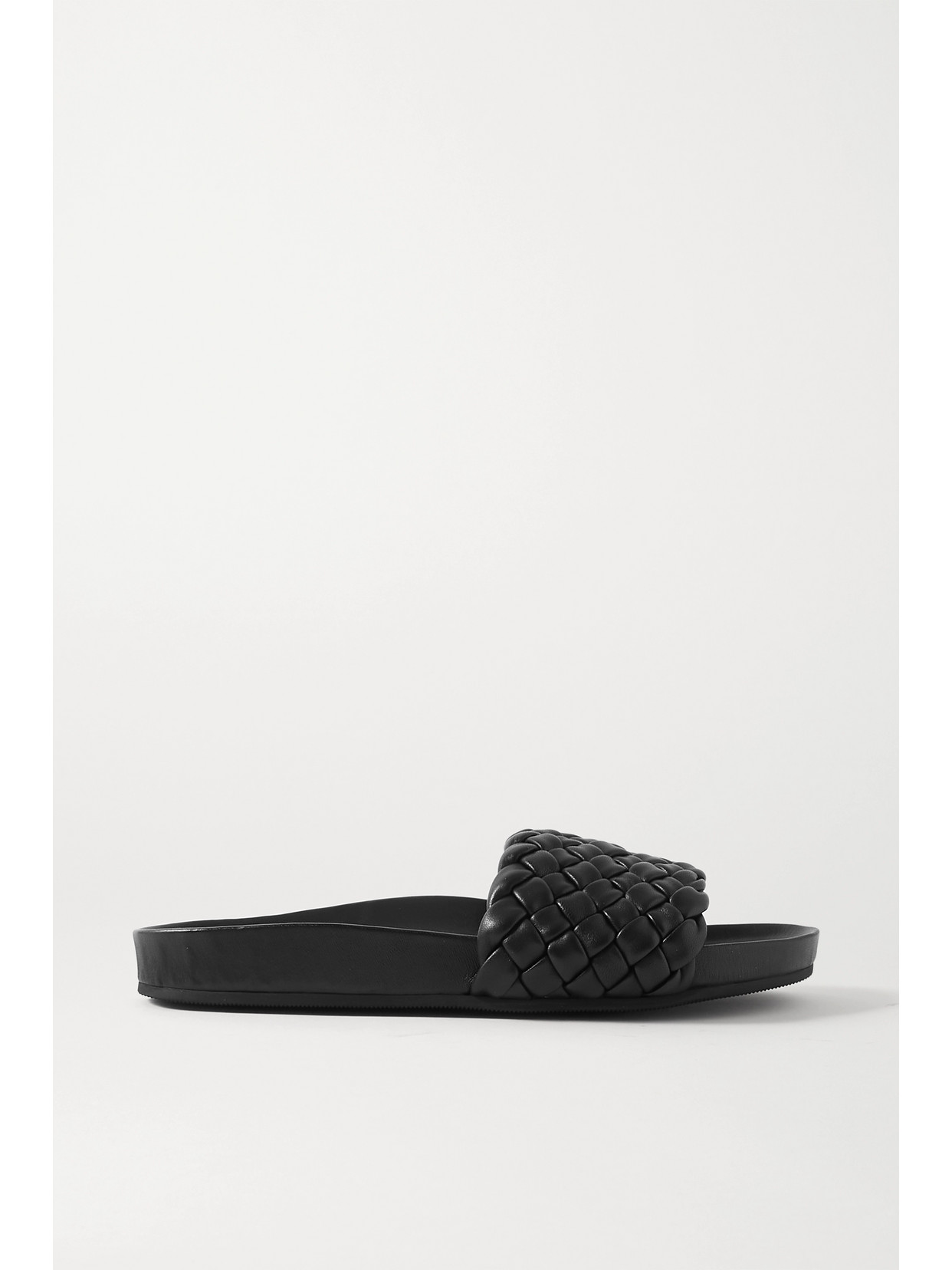 LOEFFLER RANDALL SONNIE WOVEN LEATHER SLIDES