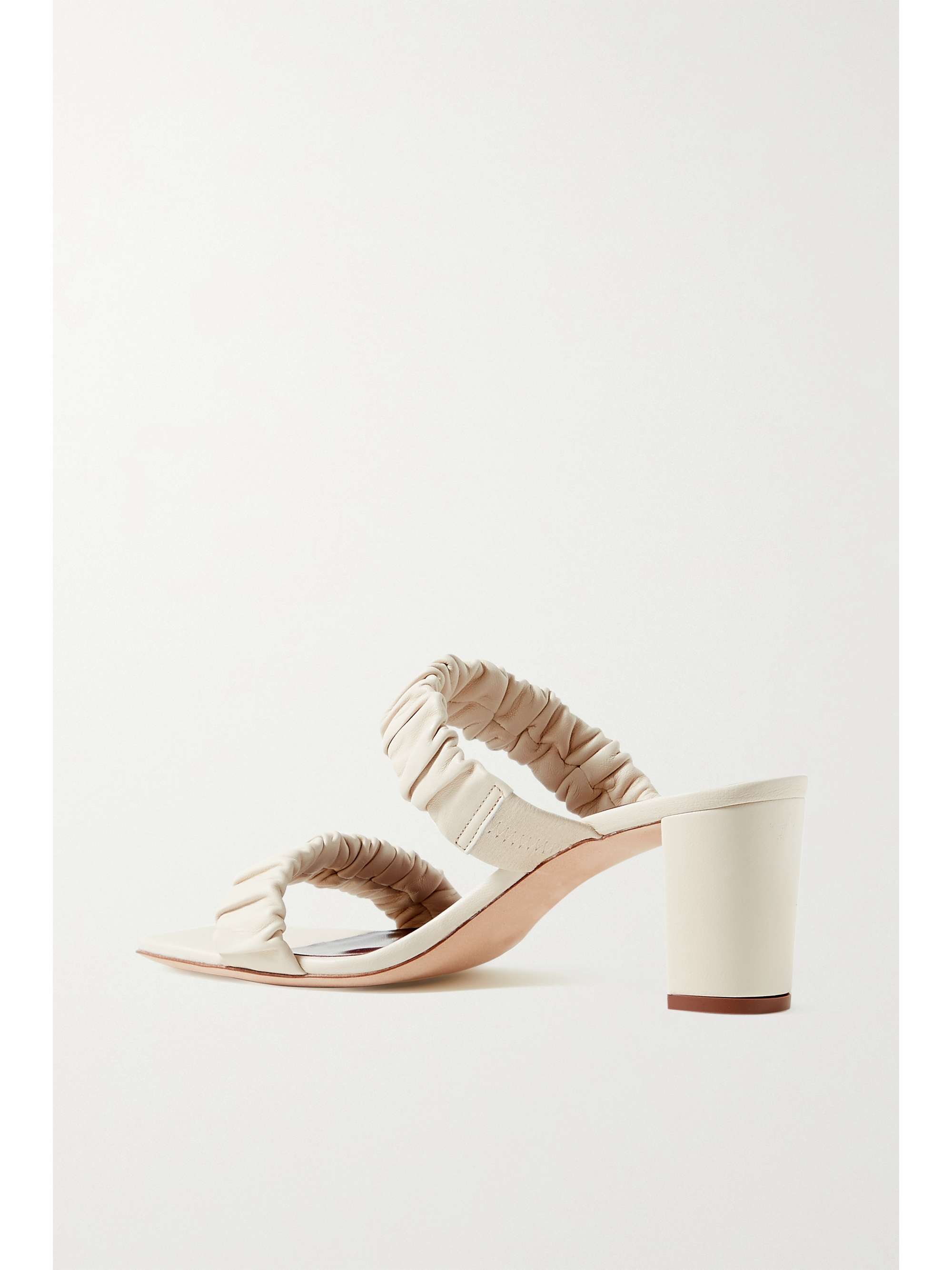 STAUD Frankie ruched leather mules