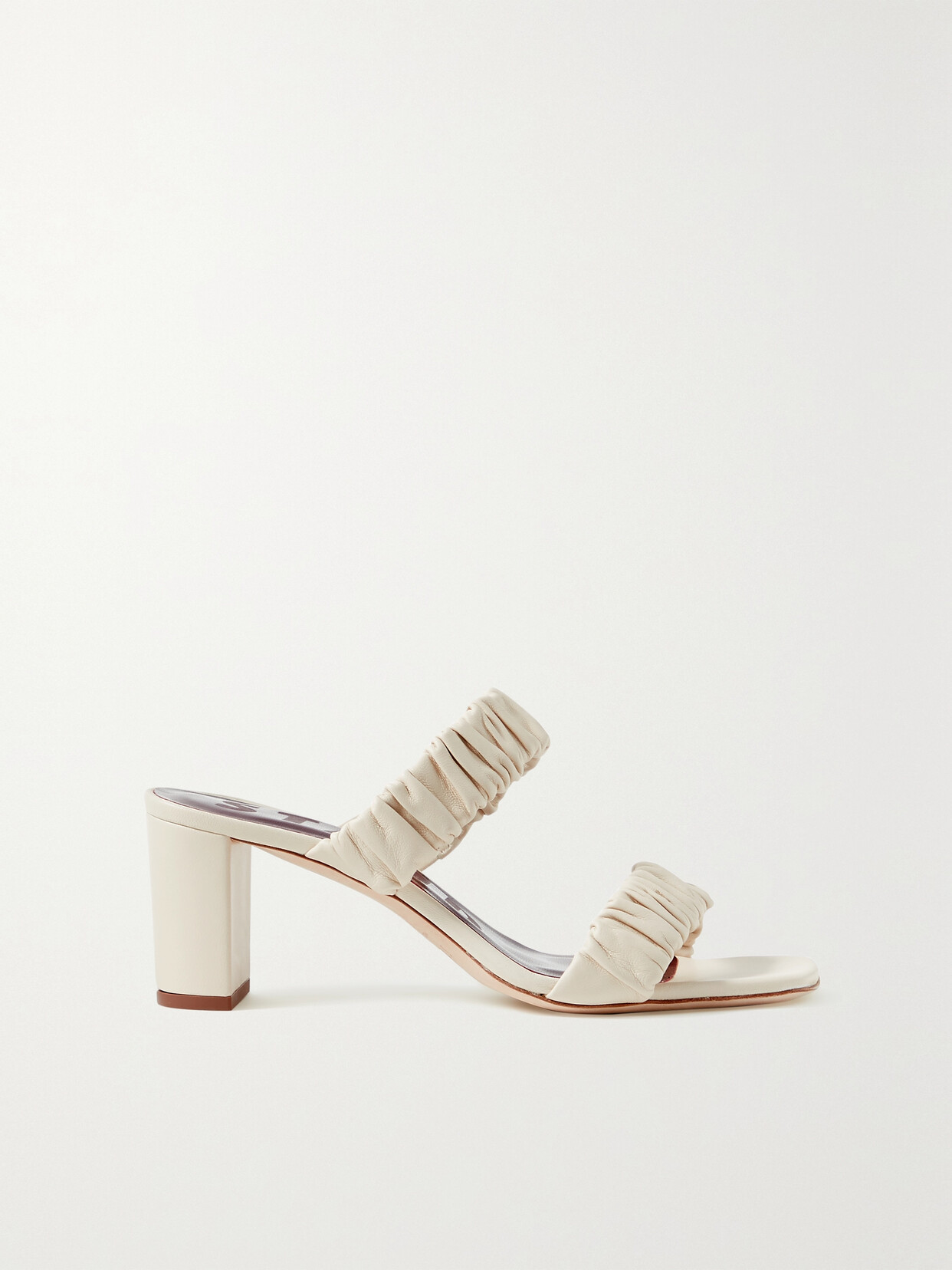STAUD Frankie Ruched Leather Sandals