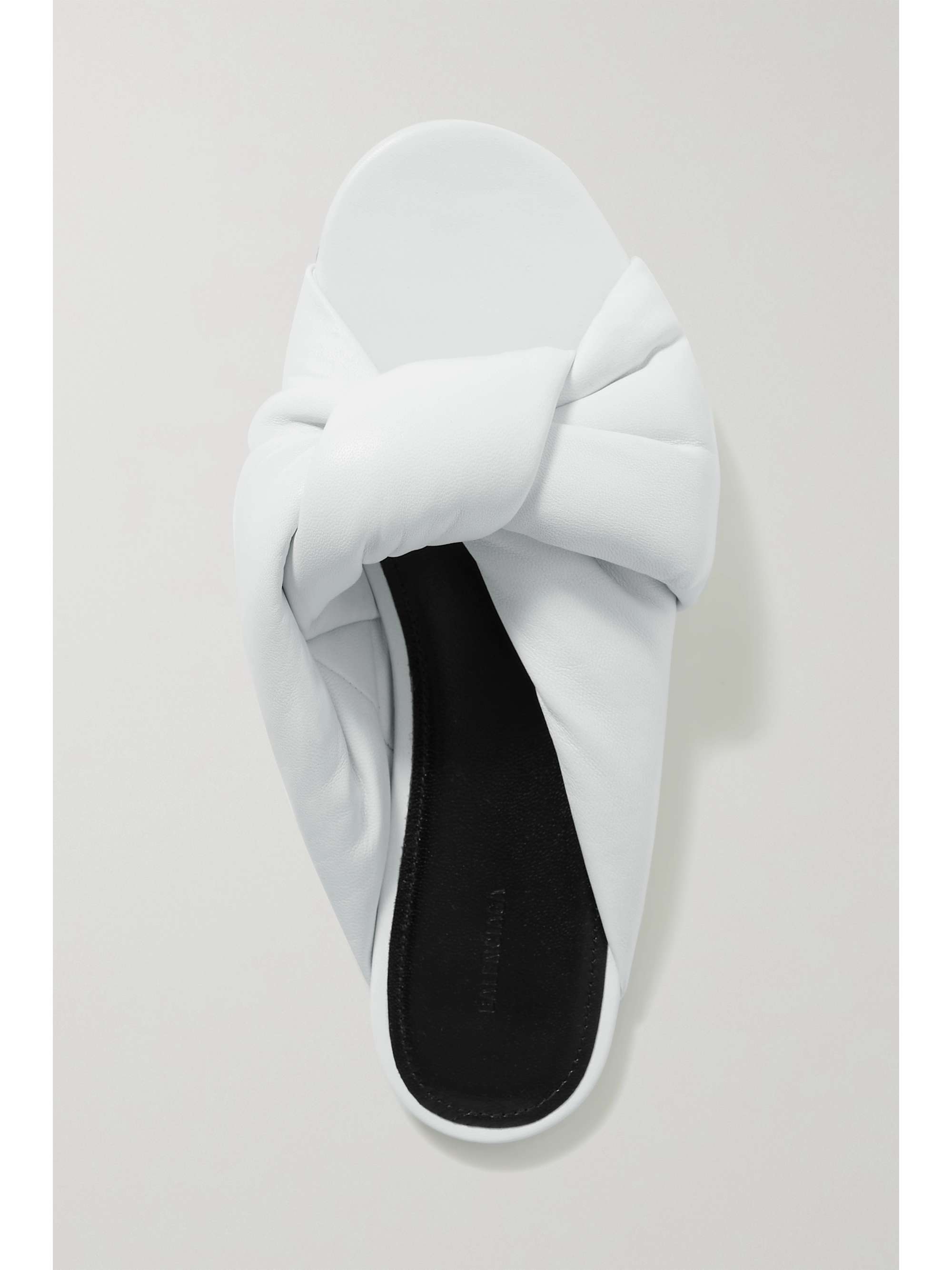 White Drapy knotted leather sandals | BALENCIAGA | NET-A-PORTER
