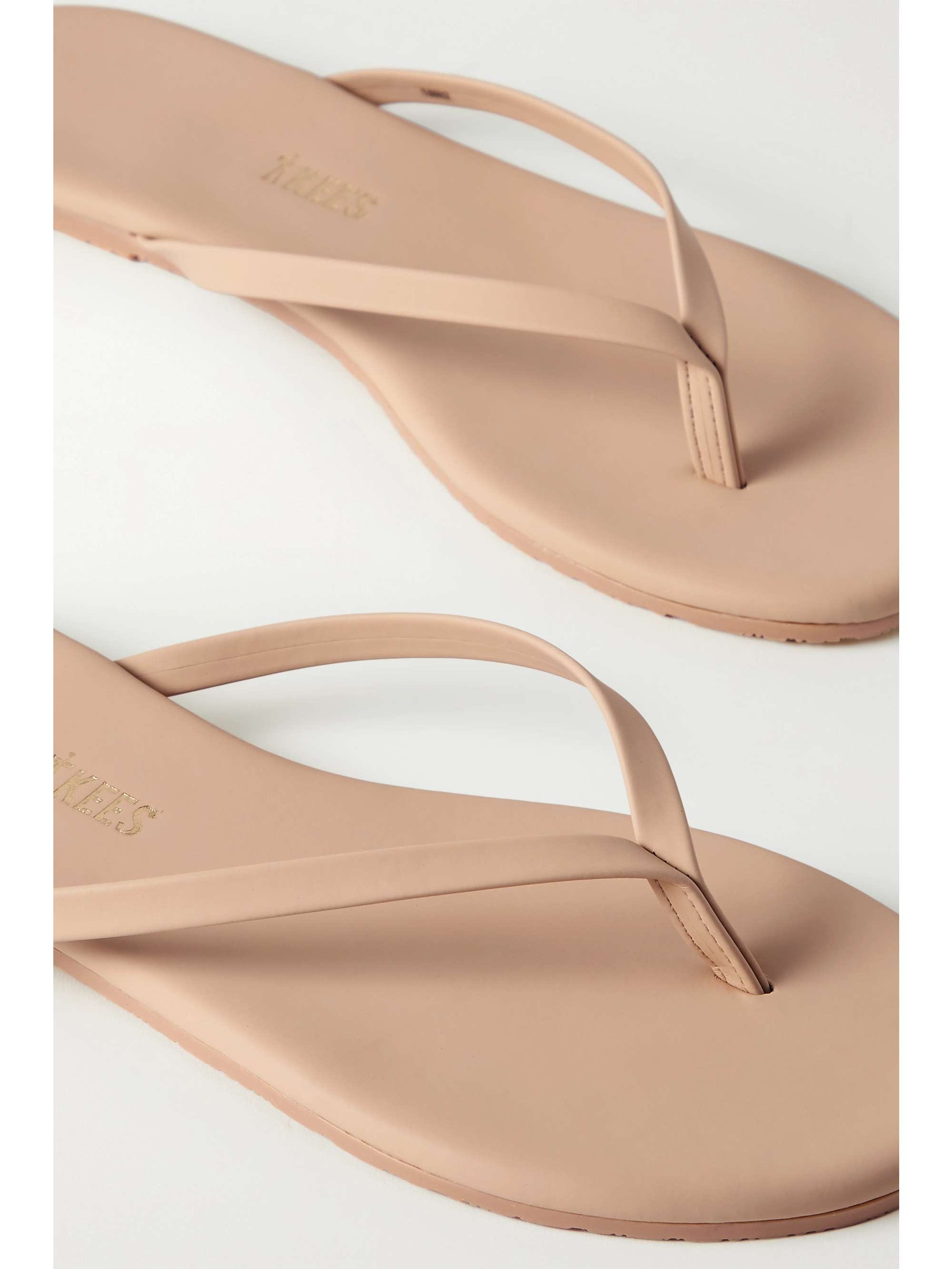 Beige Foundations Matte Vegan leather flip flops | TKEES | NET-A-PORTER