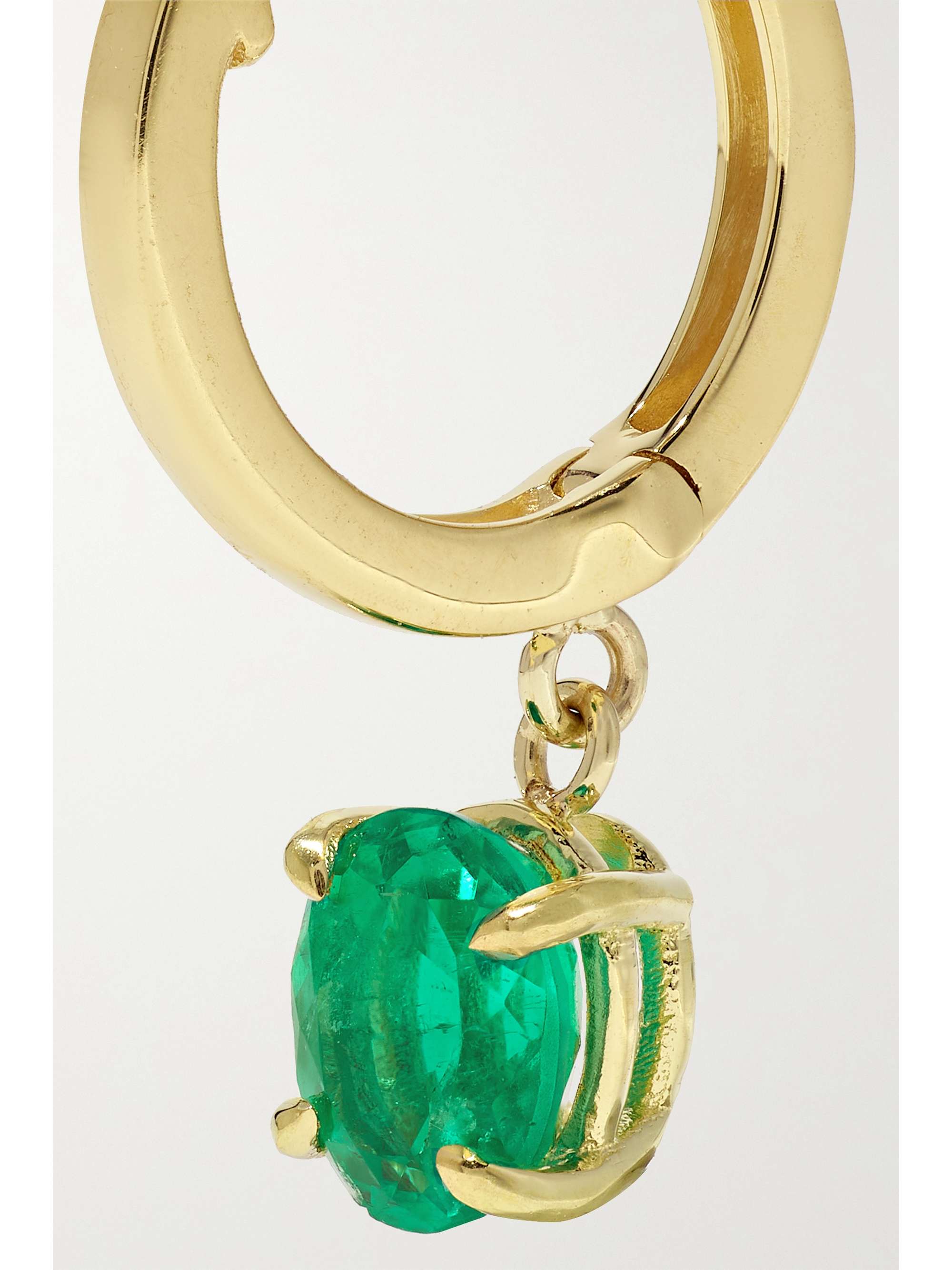 ANITA KO 18-karat gold emerald hoop earring