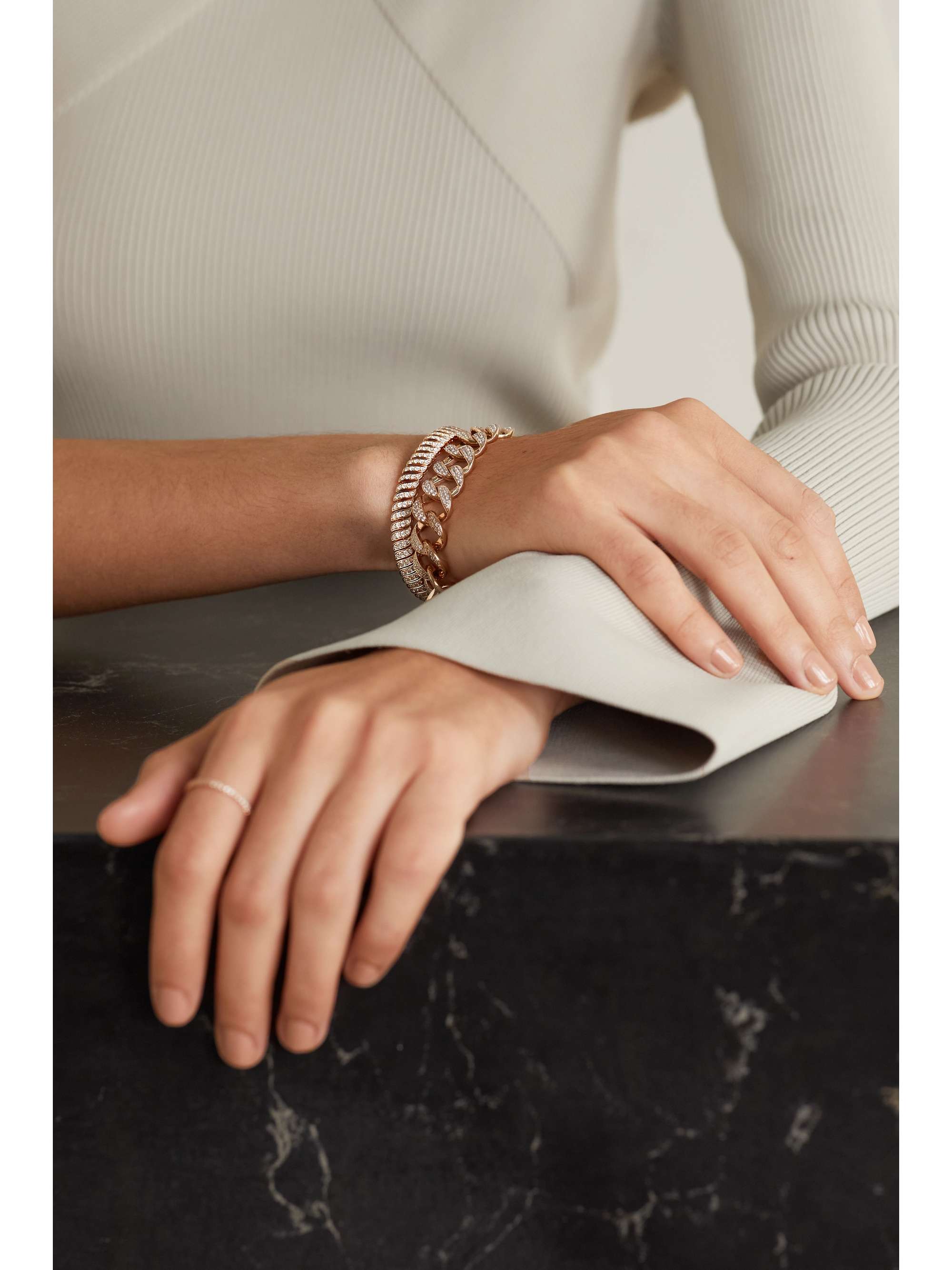 ANITA KO Zoe Thin 18-karat gold diamond bracelet