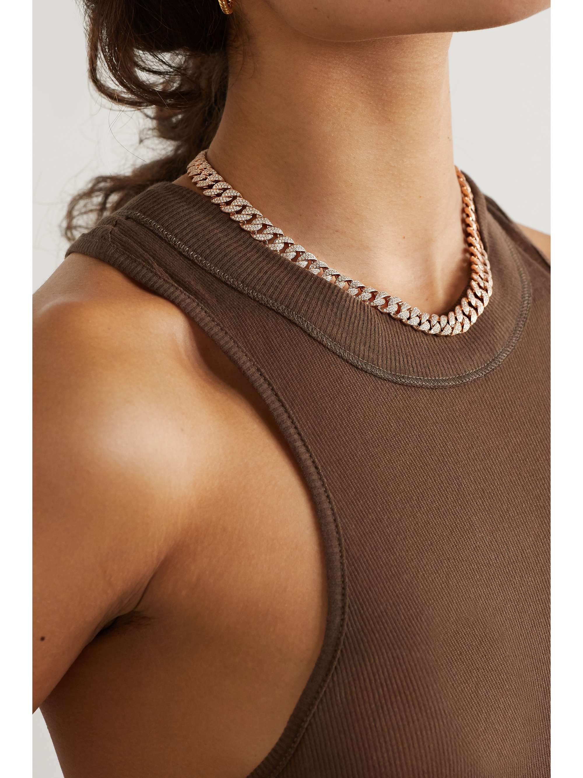 ANITA KO Havana small 18-karat rose gold diamond necklace