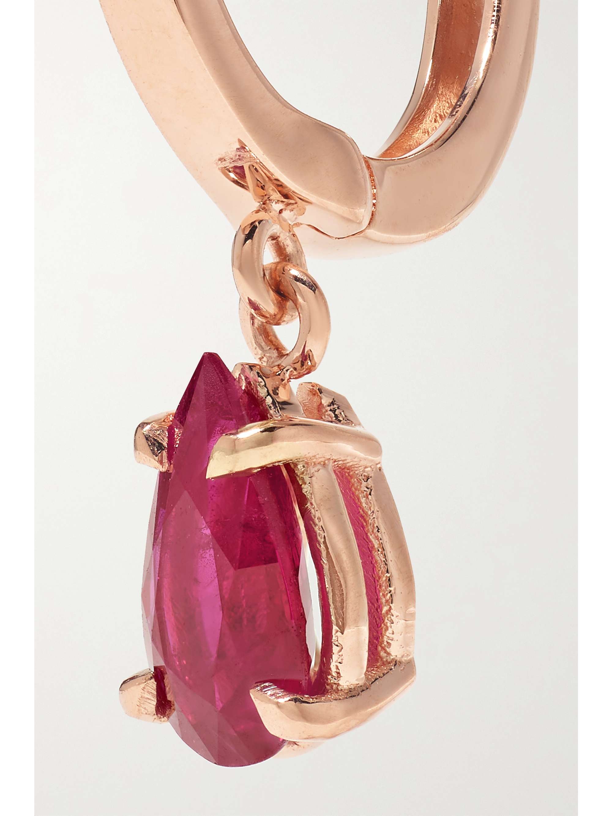 ANITA KO 18-karat rose gold ruby hoop earring