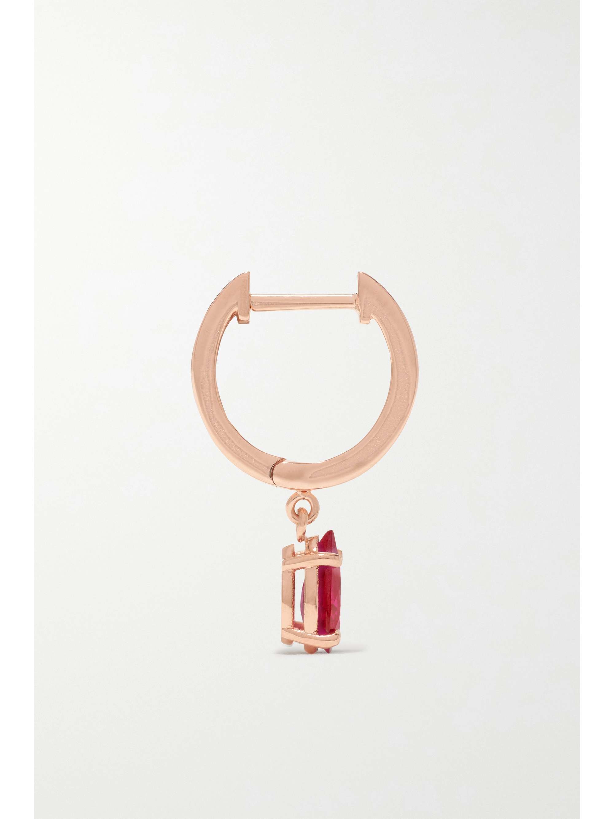 ANITA KO 18-karat rose gold ruby hoop earring