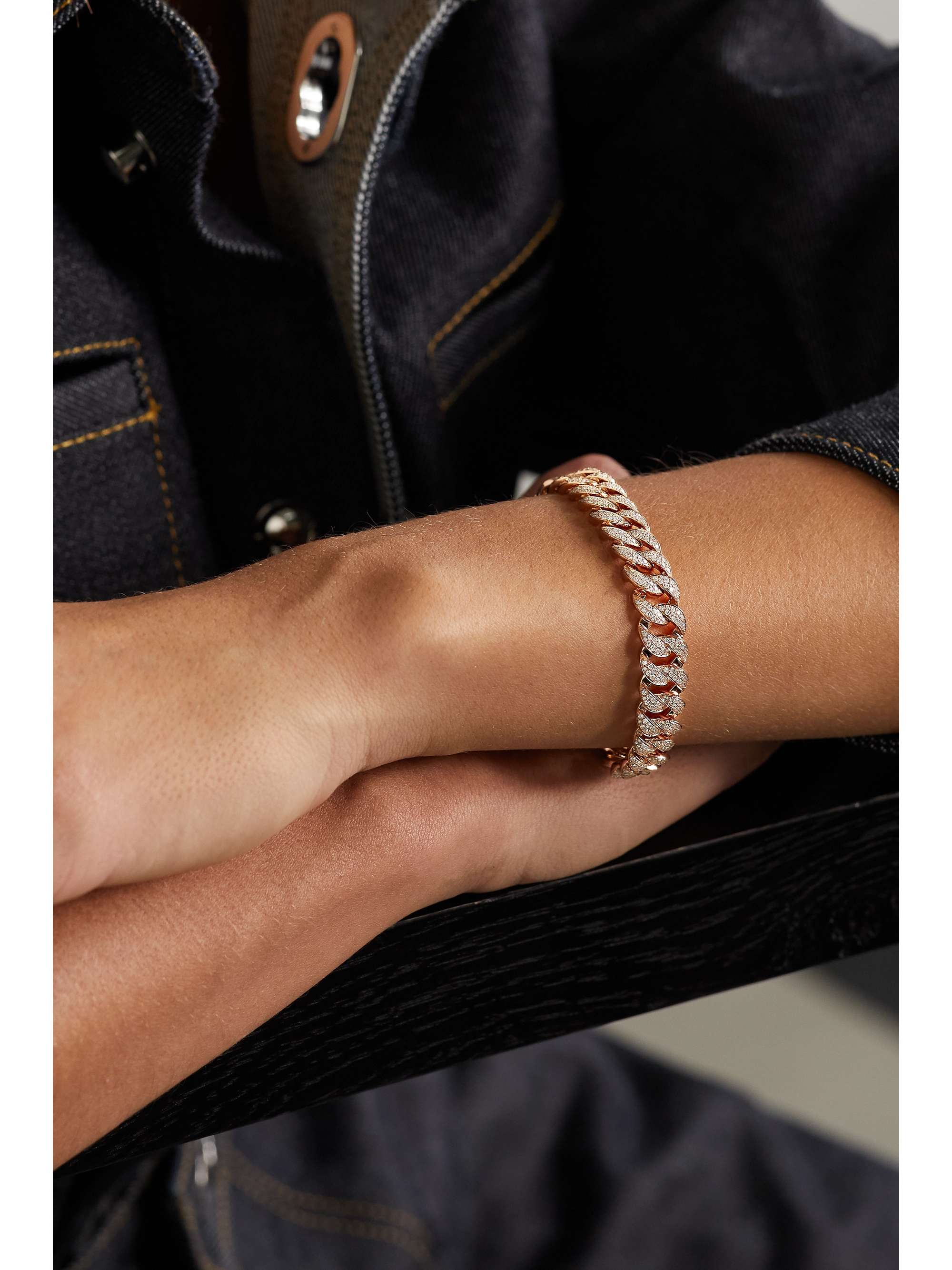 ANITA KO Havana kleines Armband aus 18 Karat Roségold mit Diamanten