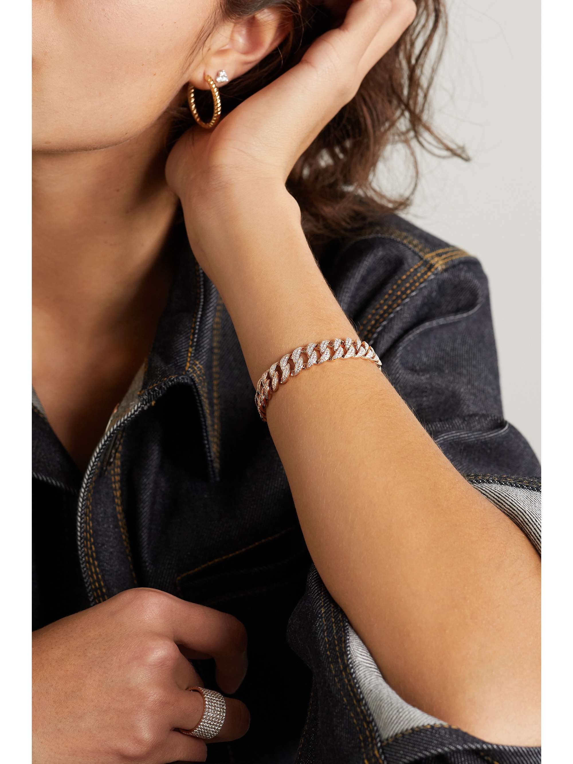 ANITA KO Havana kleines Armband aus 18 Karat Roségold mit Diamanten