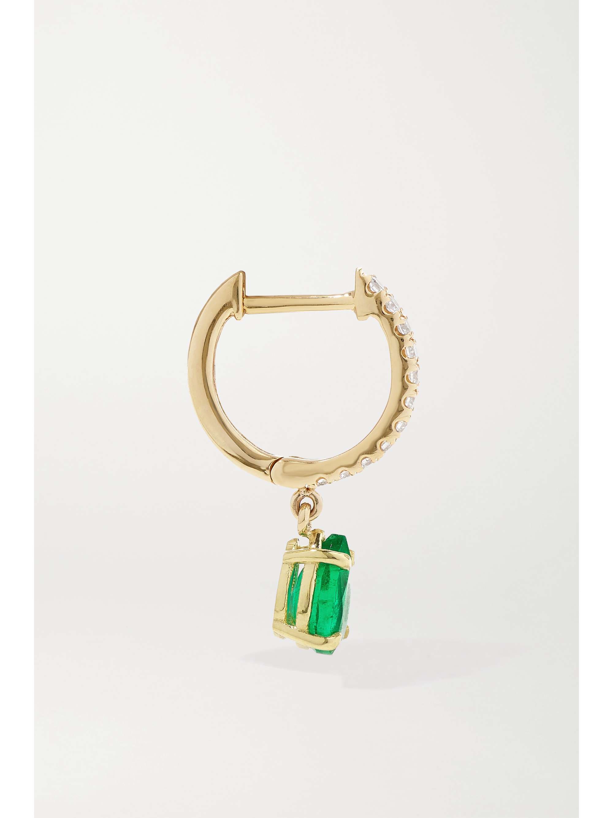 ANITA KO 18-karat gold, emerald and diamond hoop earring