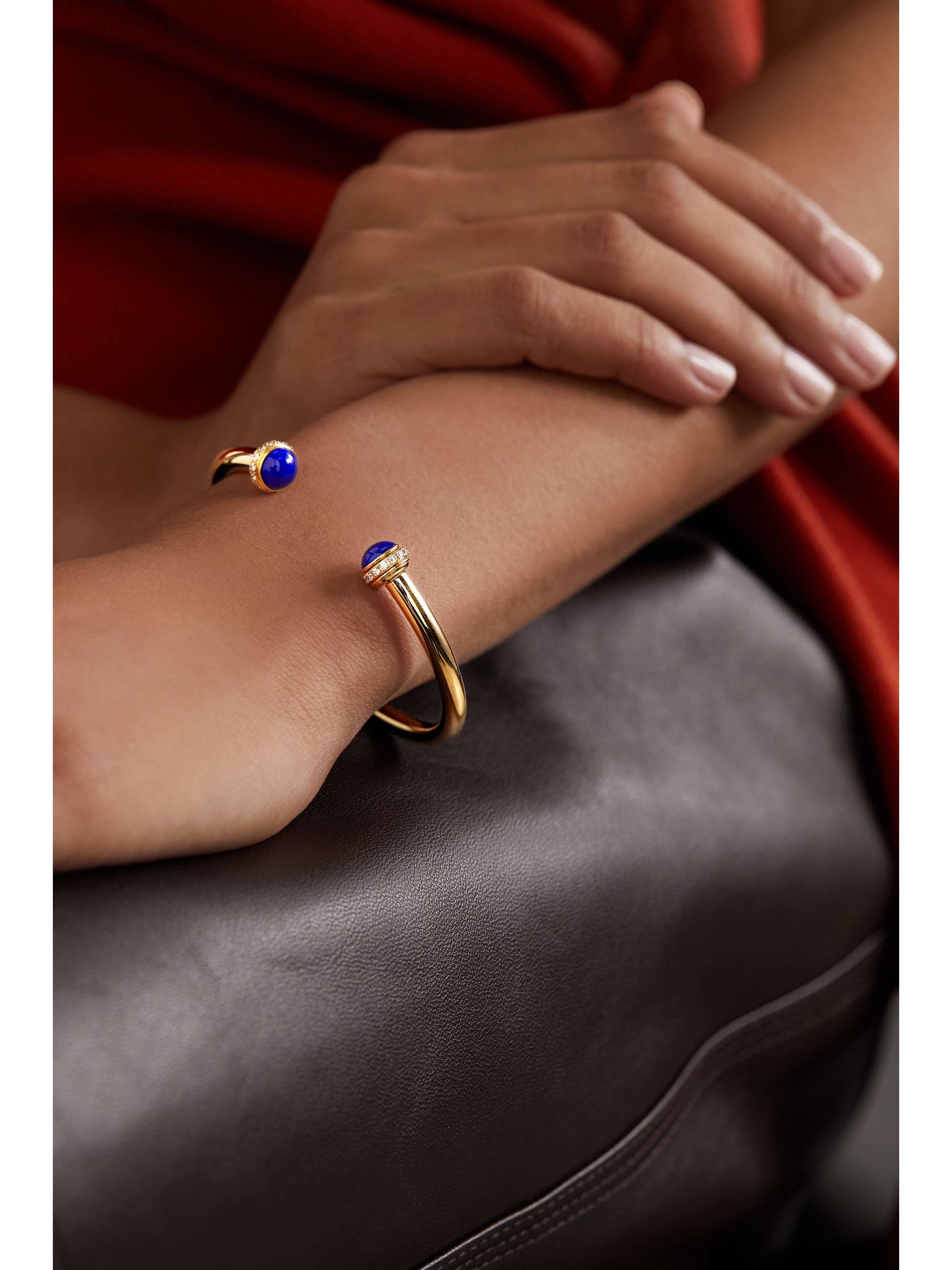 Possession 18 karat gold lapis lazuli and diamond cuff
