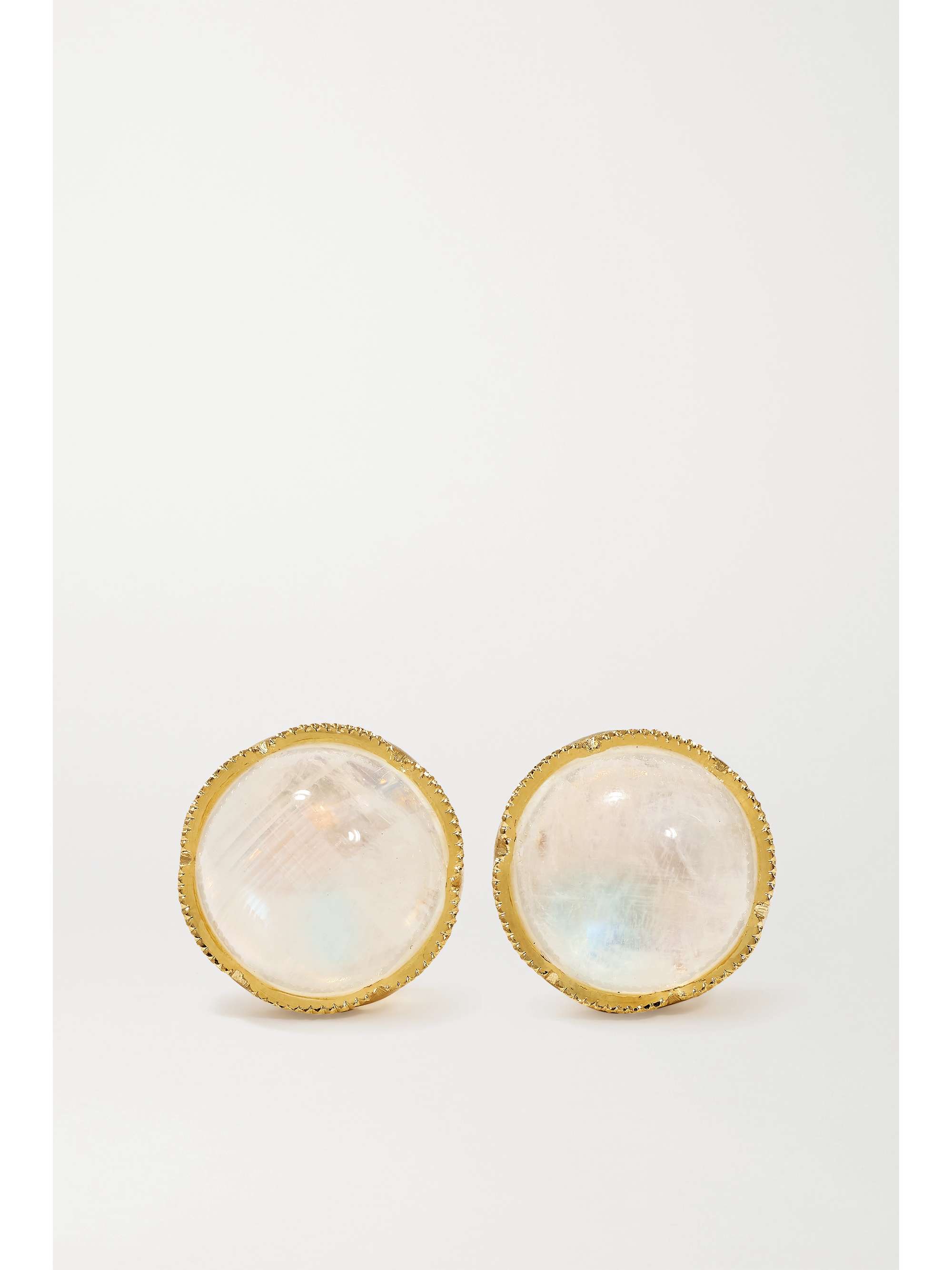 IRENE NEUWIRTH Classic 18-karat gold moonstone earrings