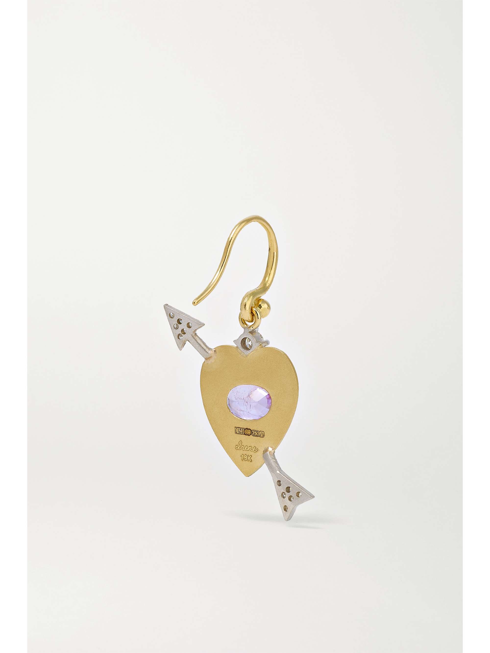 IRENE NEUWIRTH True Love 18-karat yellow and white gold, tourmaline and diamond earrings