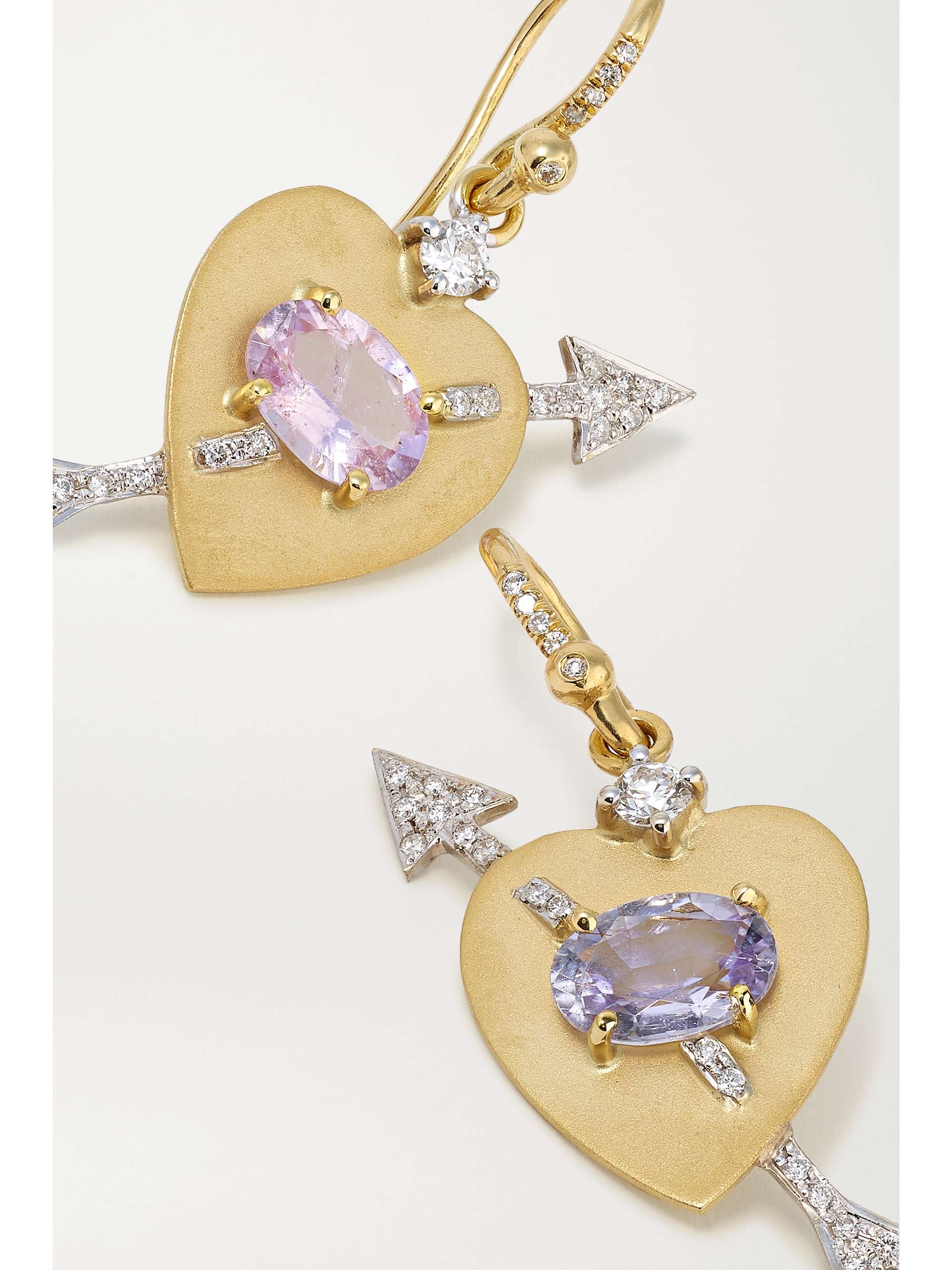 IRENE NEUWIRTH True Love 18-karat yellow and white gold, tourmaline and diamond earrings