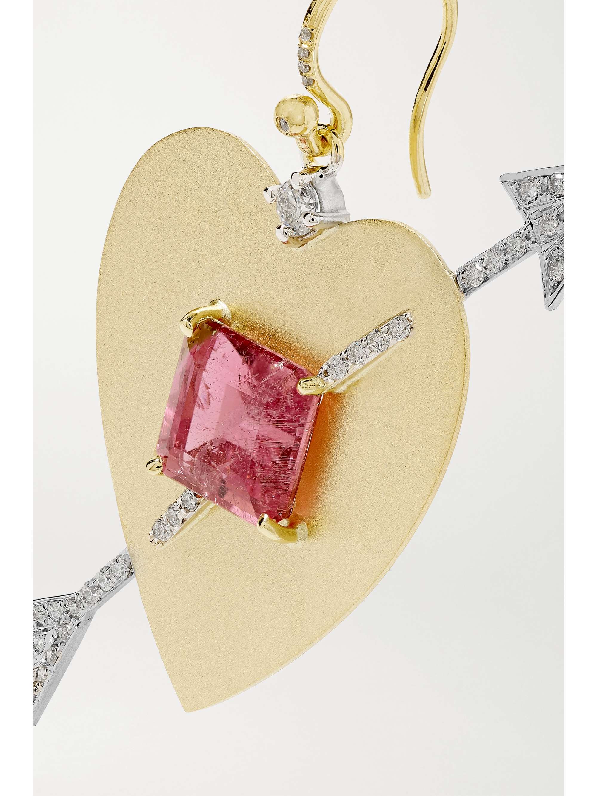 IRENE NEUWIRTH True Love 18-karat yellow and white gold, tourmaline and diamond earrings