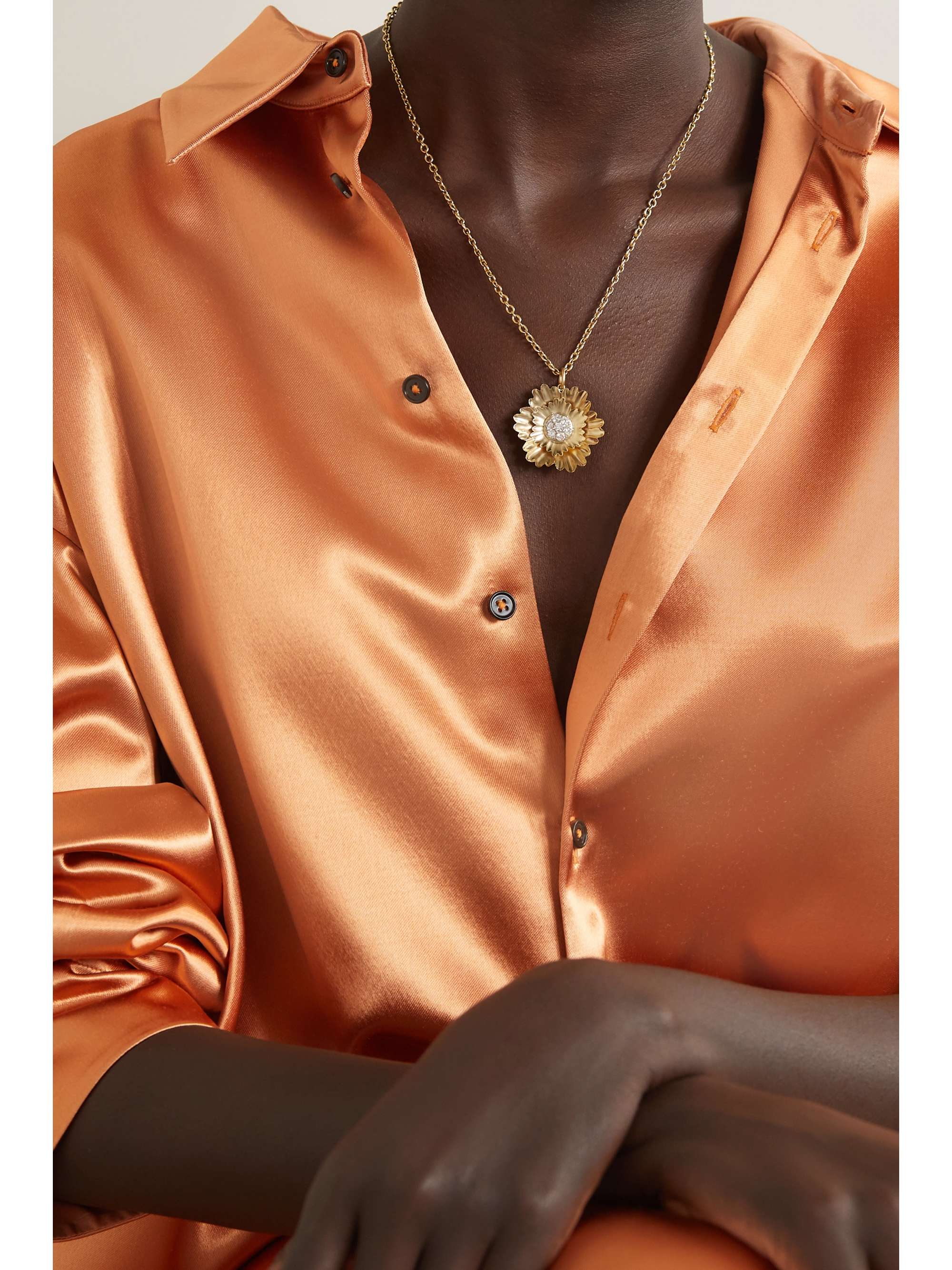 IRENE NEUWIRTH Super Bloom 18-karat yellow and white gold diamond necklace