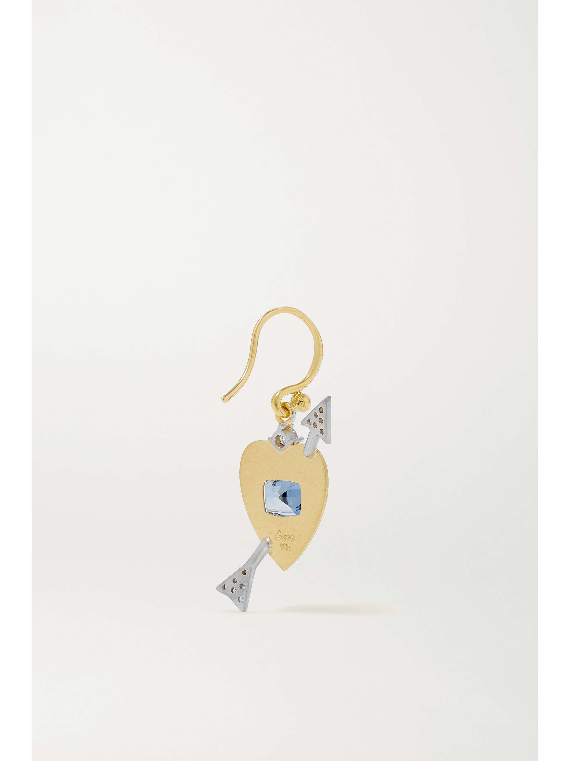 IRENE NEUWIRTH True Love 18-karat yellow and white gold, sapphire and diamond earrings