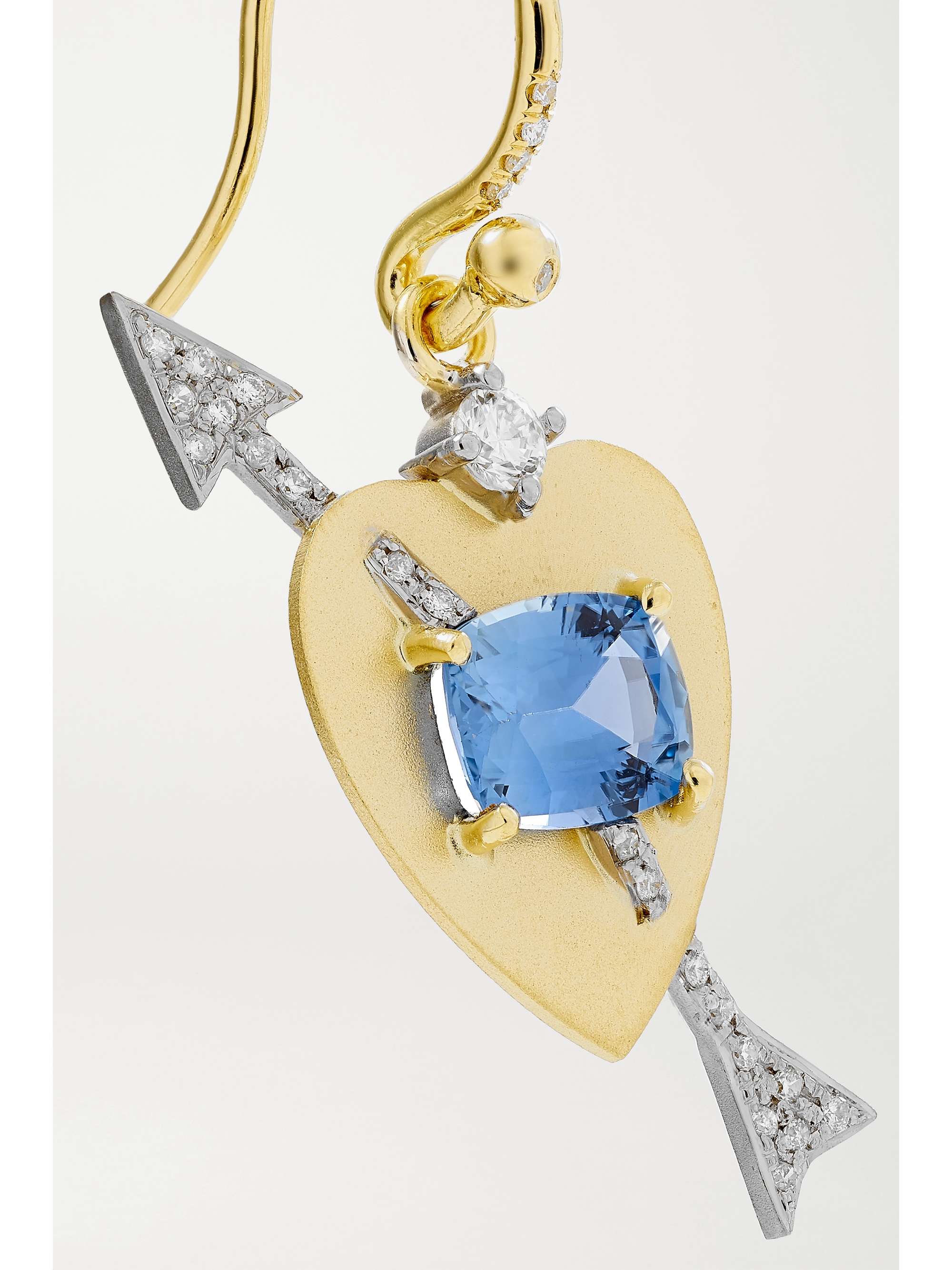 IRENE NEUWIRTH True Love 18-karat yellow and white gold, sapphire and diamond earrings