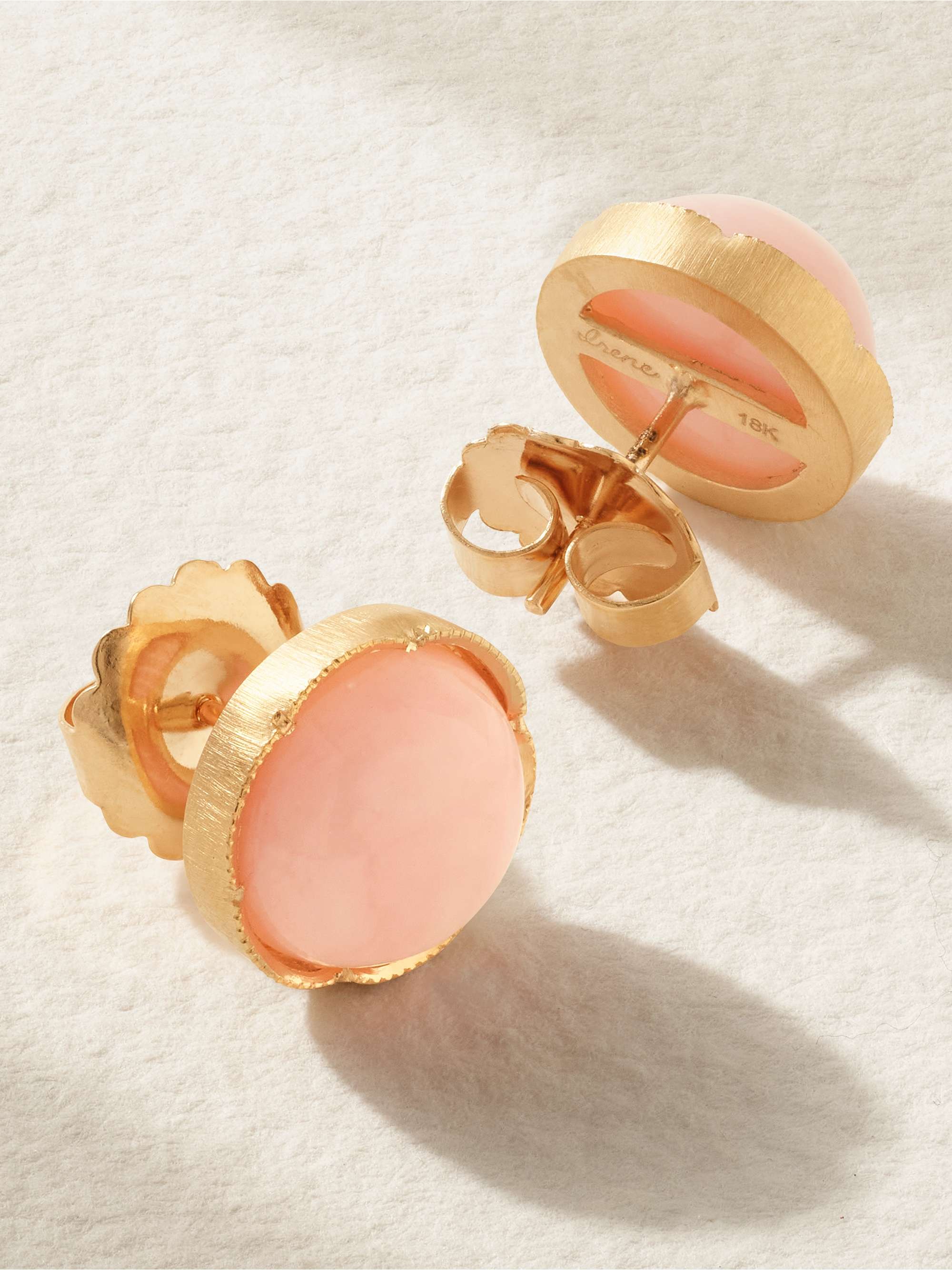 IRENE NEUWIRTH 18-karat rose gold opal earrings