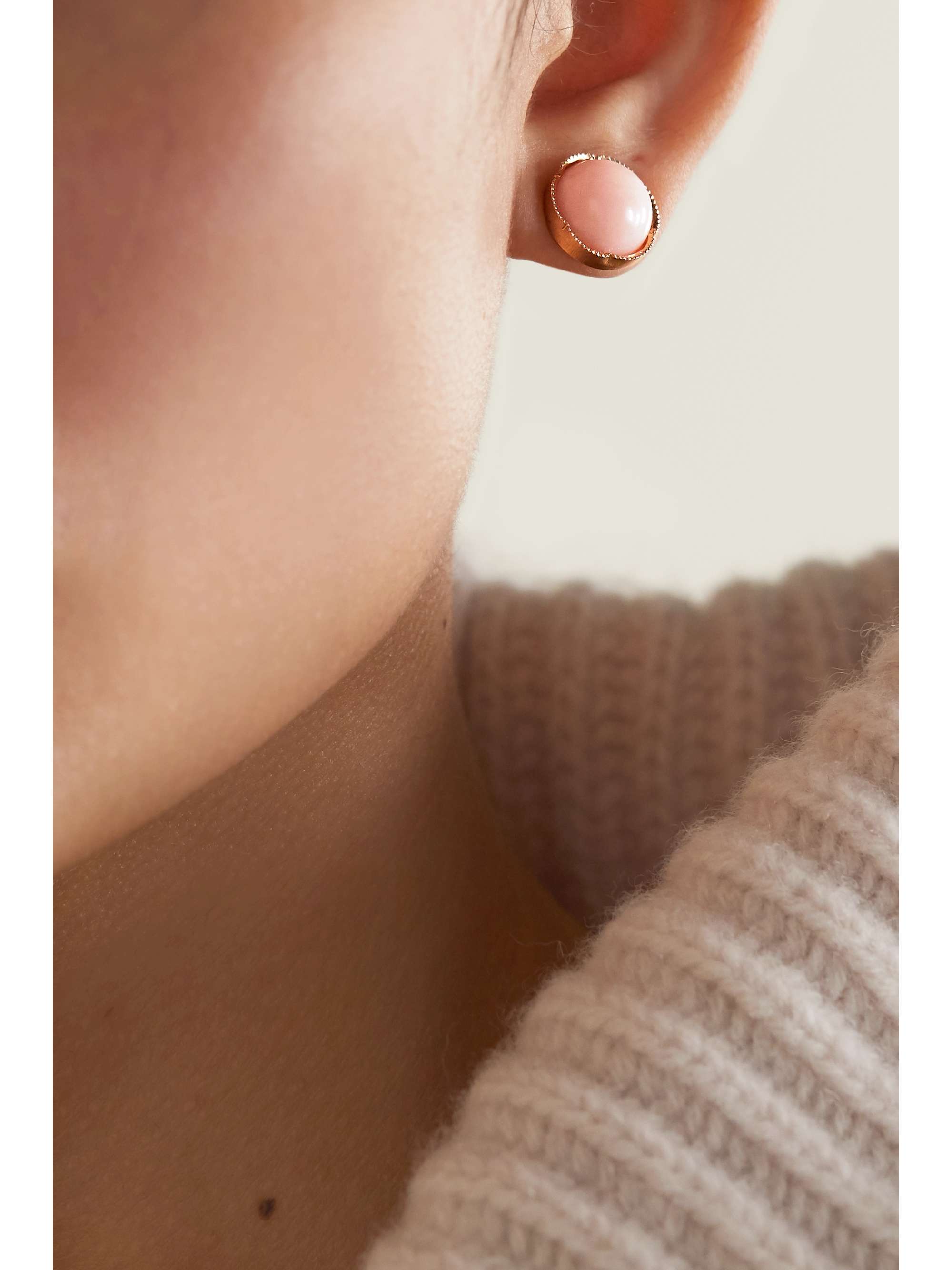 IRENE NEUWIRTH 18-karat rose gold opal earrings