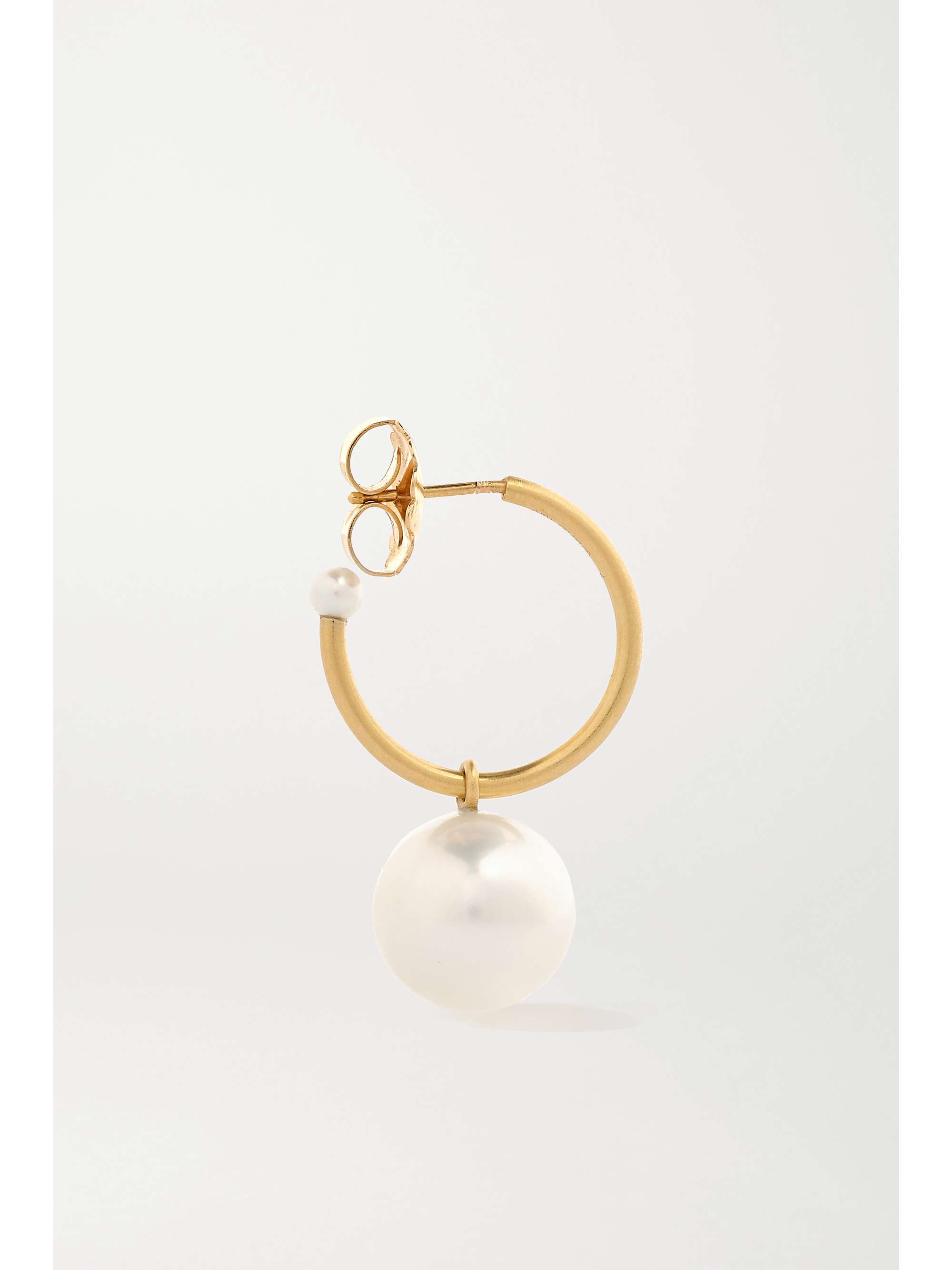IRENE NEUWIRTH Gumball 18-karat gold pearl hoop earrings