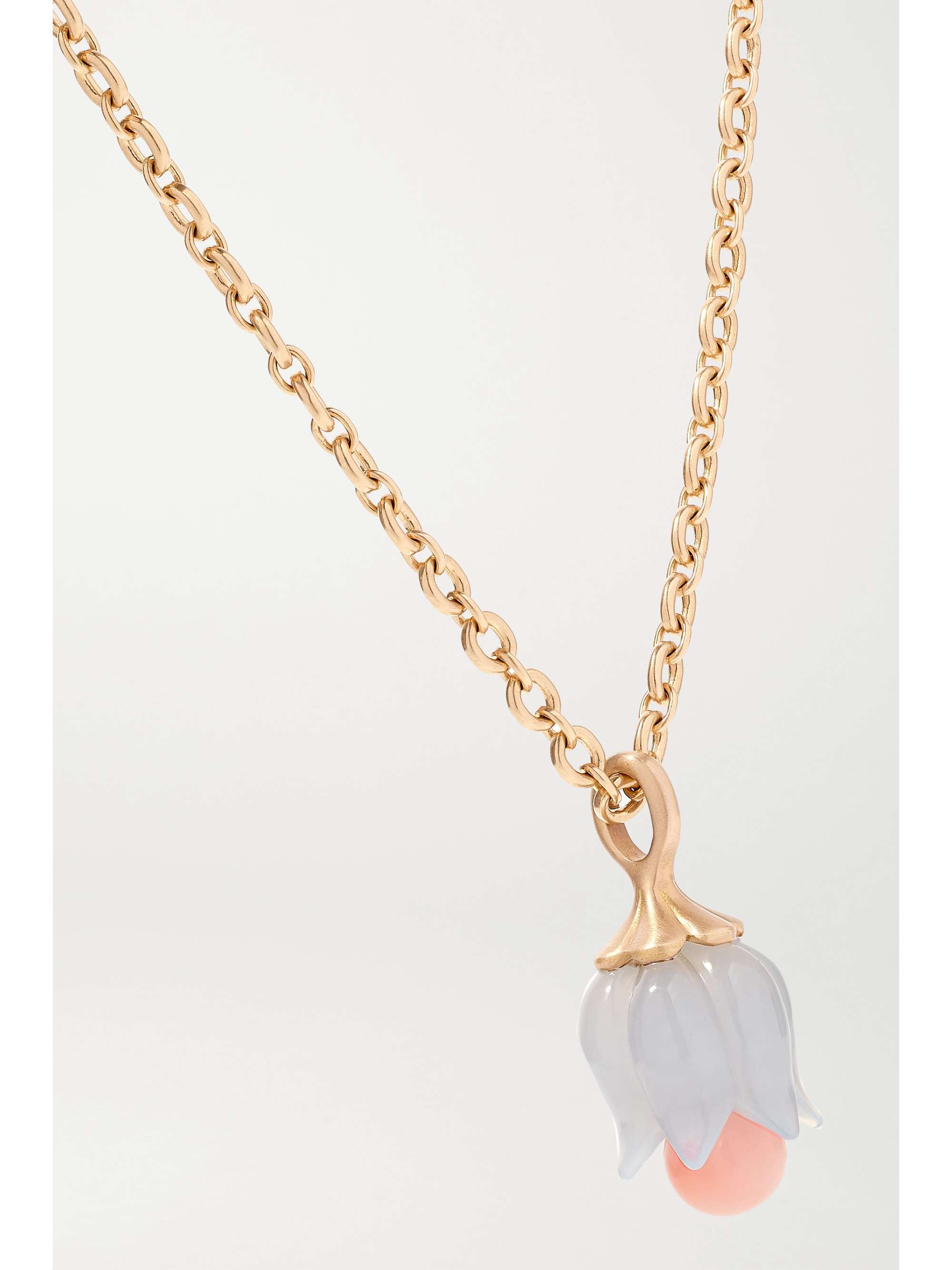 IRENE NEUWIRTH Botanical 18-karat rose gold, chalcedony and opal necklace