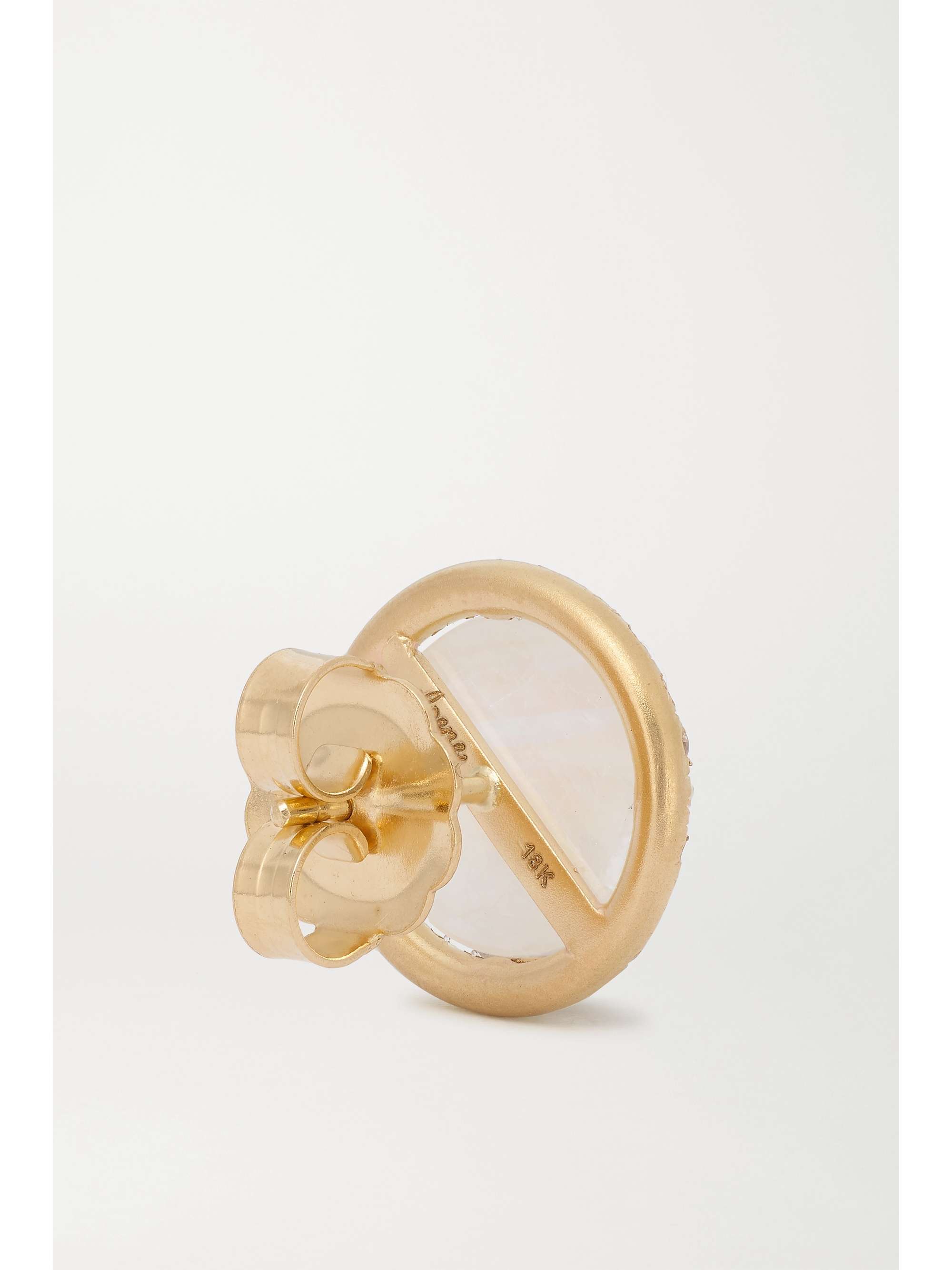 IRENE NEUWIRTH 18-karat gold, moonstone and diamond earrings
