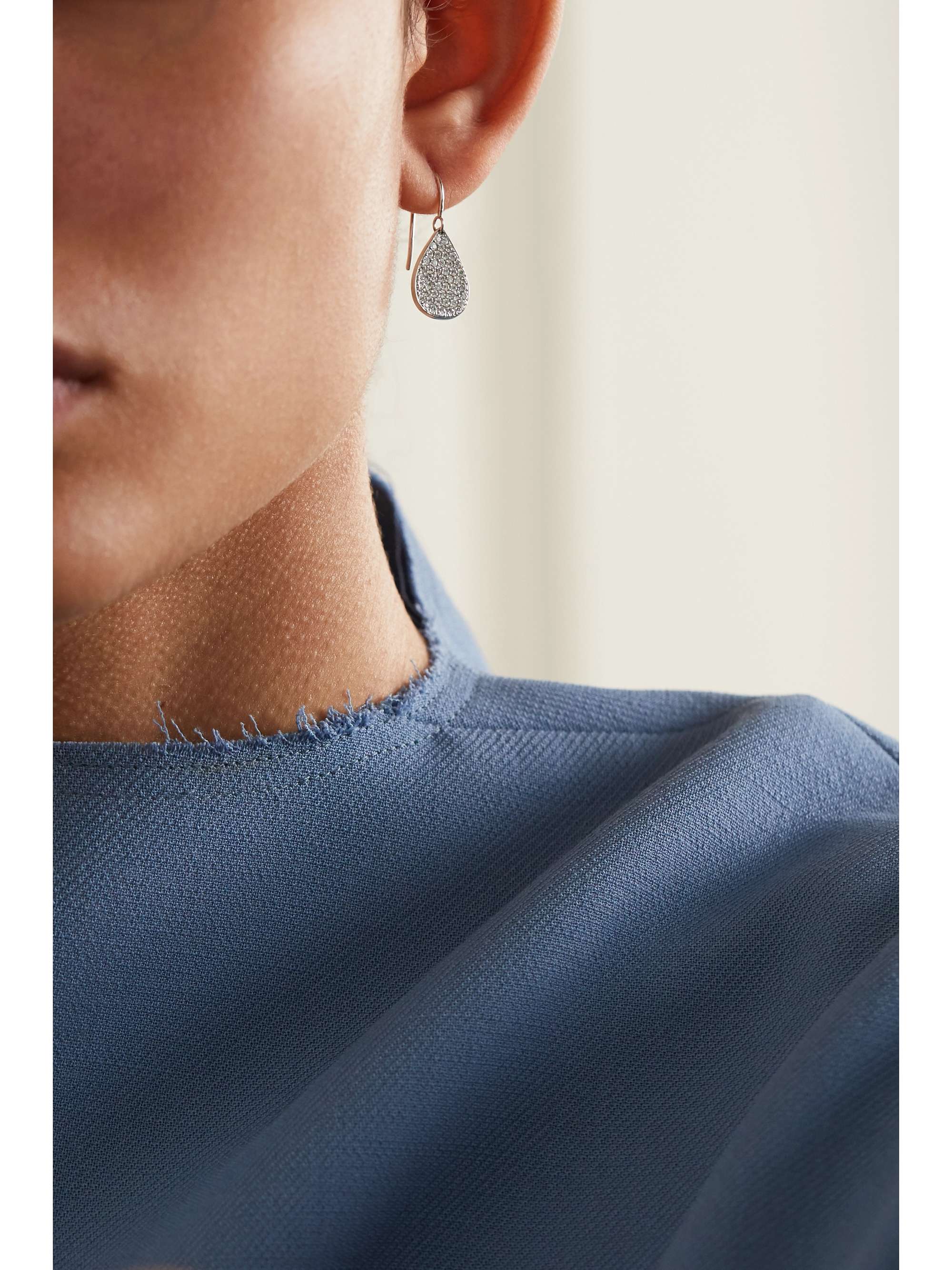 IRENE NEUWIRTH 18-karat white gold diamond earrings