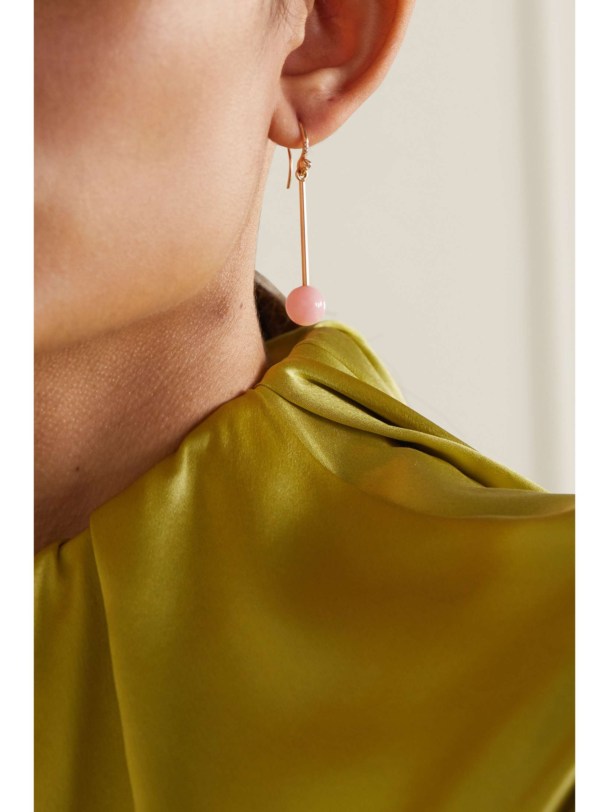 IRENE NEUWIRTH Gumball 18-karat rose gold, opal and diamond earrings