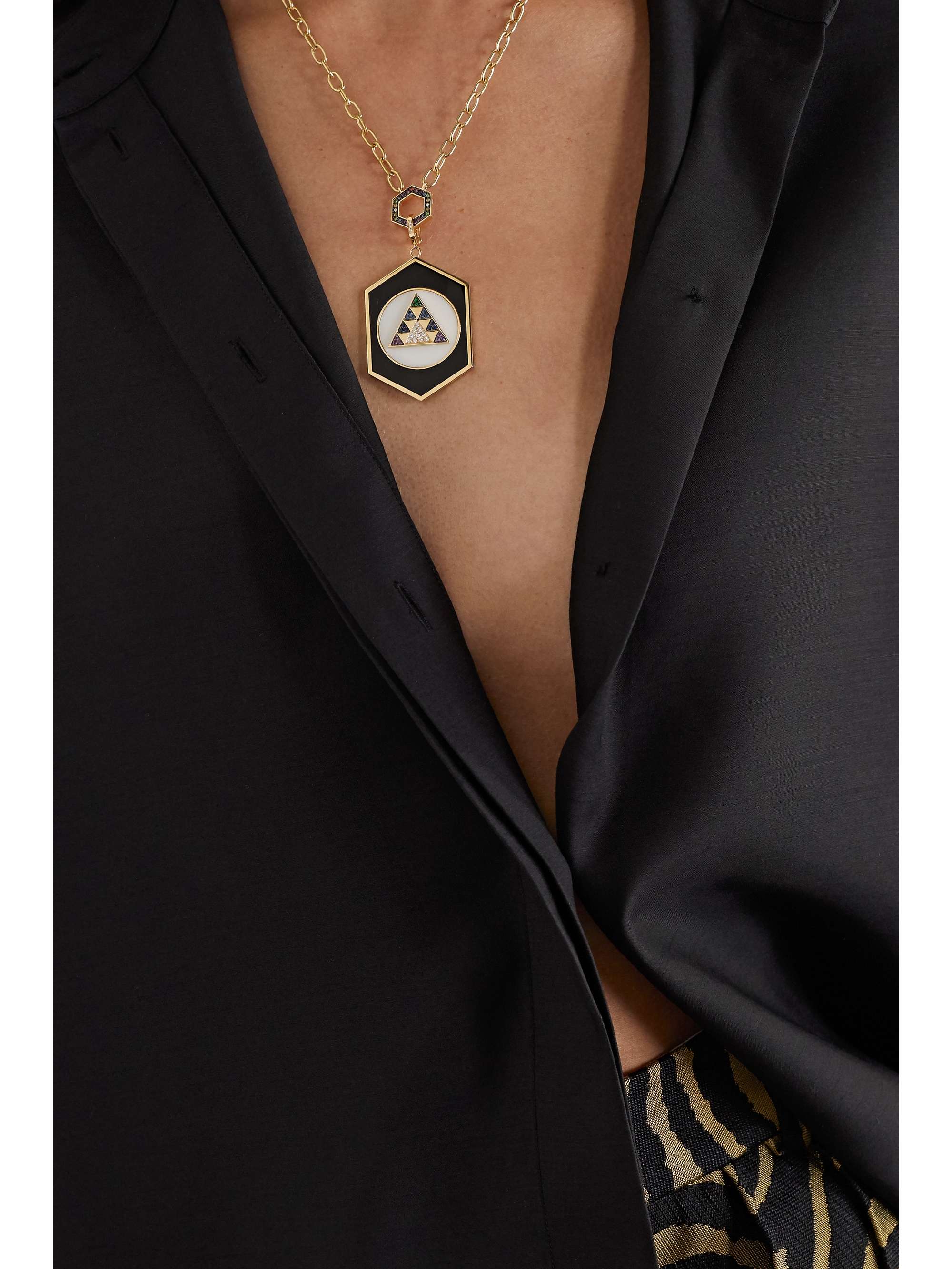 HARWELL GODFREY 18-karat gold multi-stone necklace