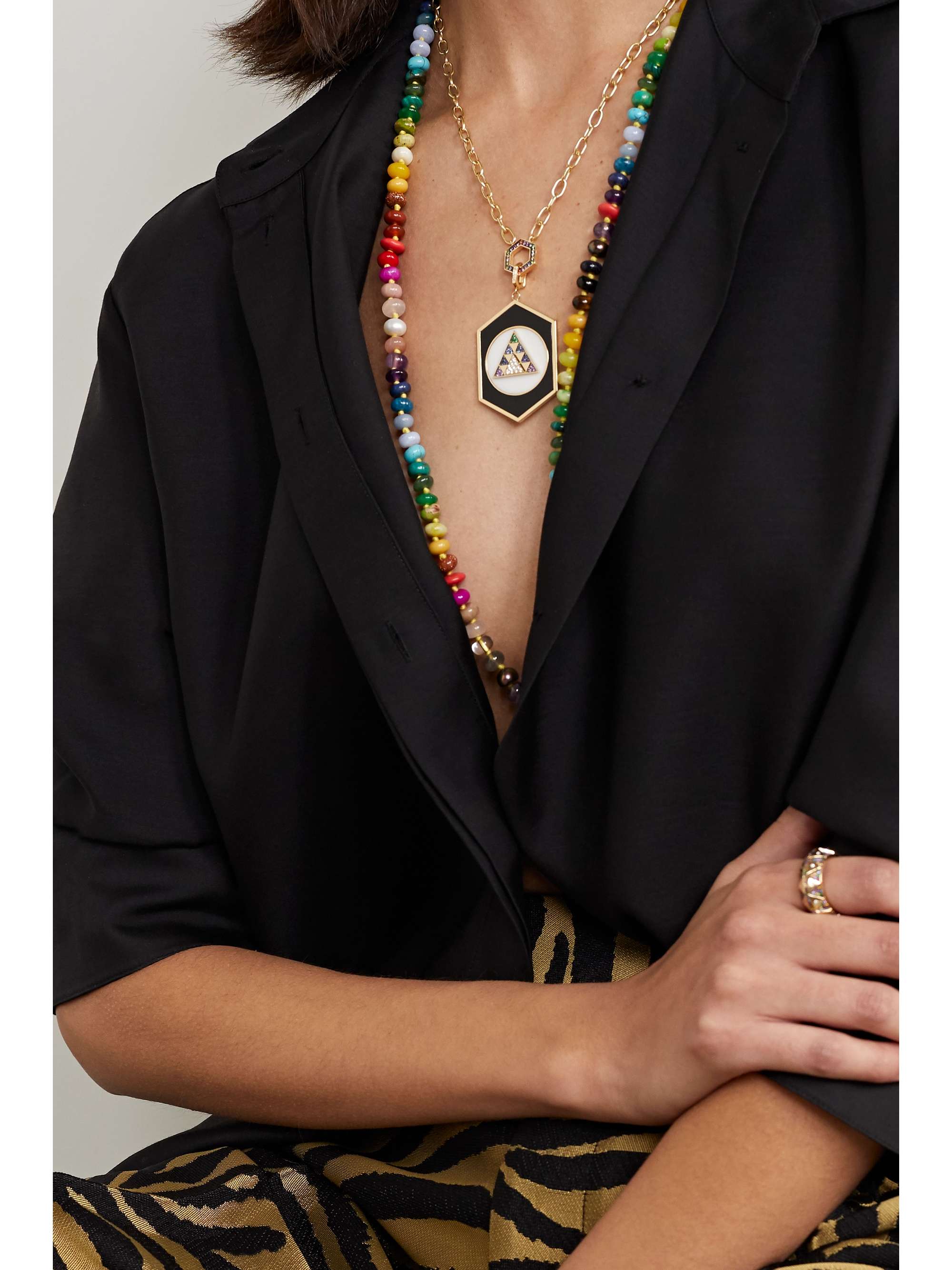 HARWELL GODFREY 18-karat gold multi-stone necklace