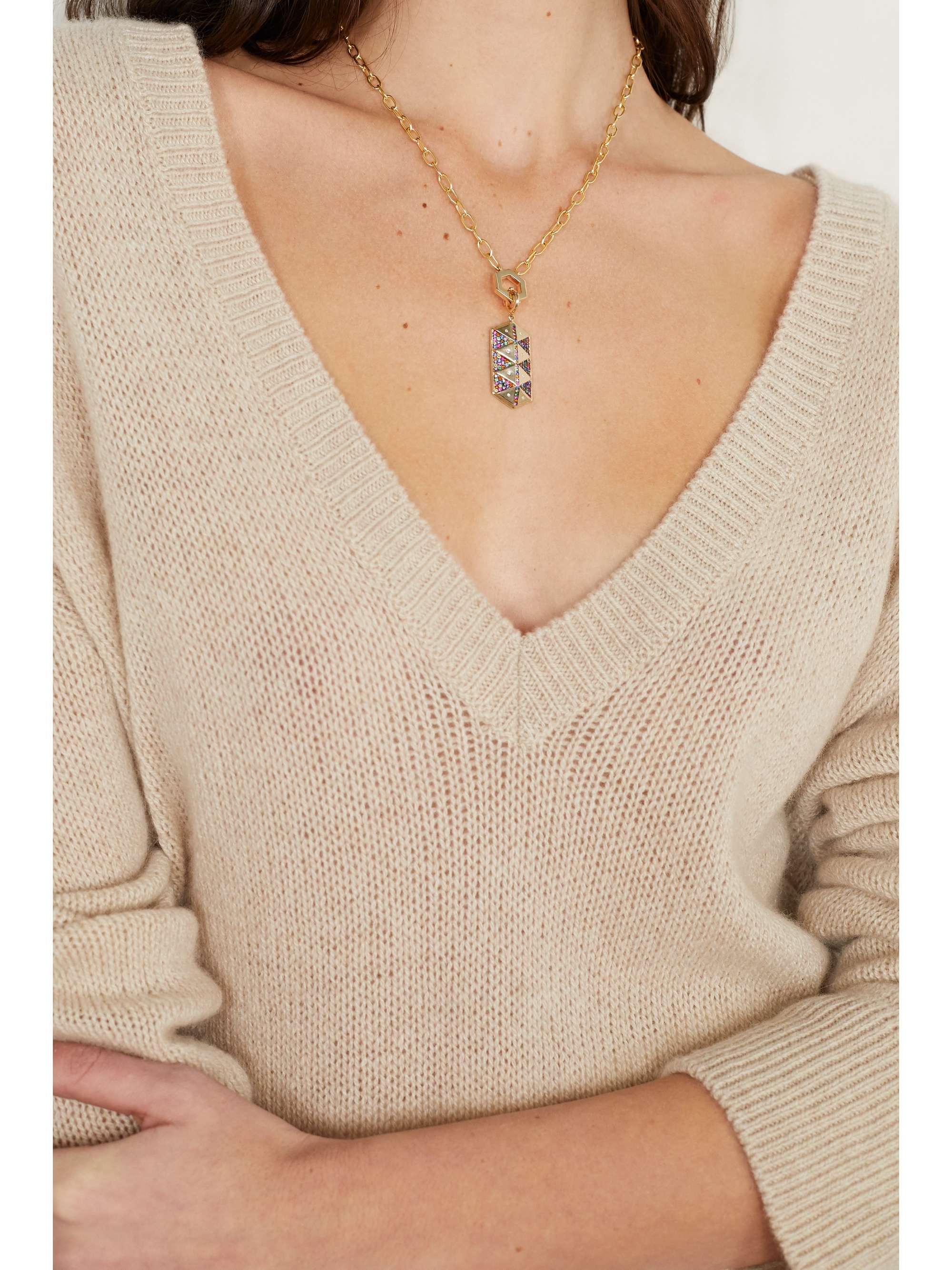 HARWELL GODFREY 18-karat gold multi-stone necklace