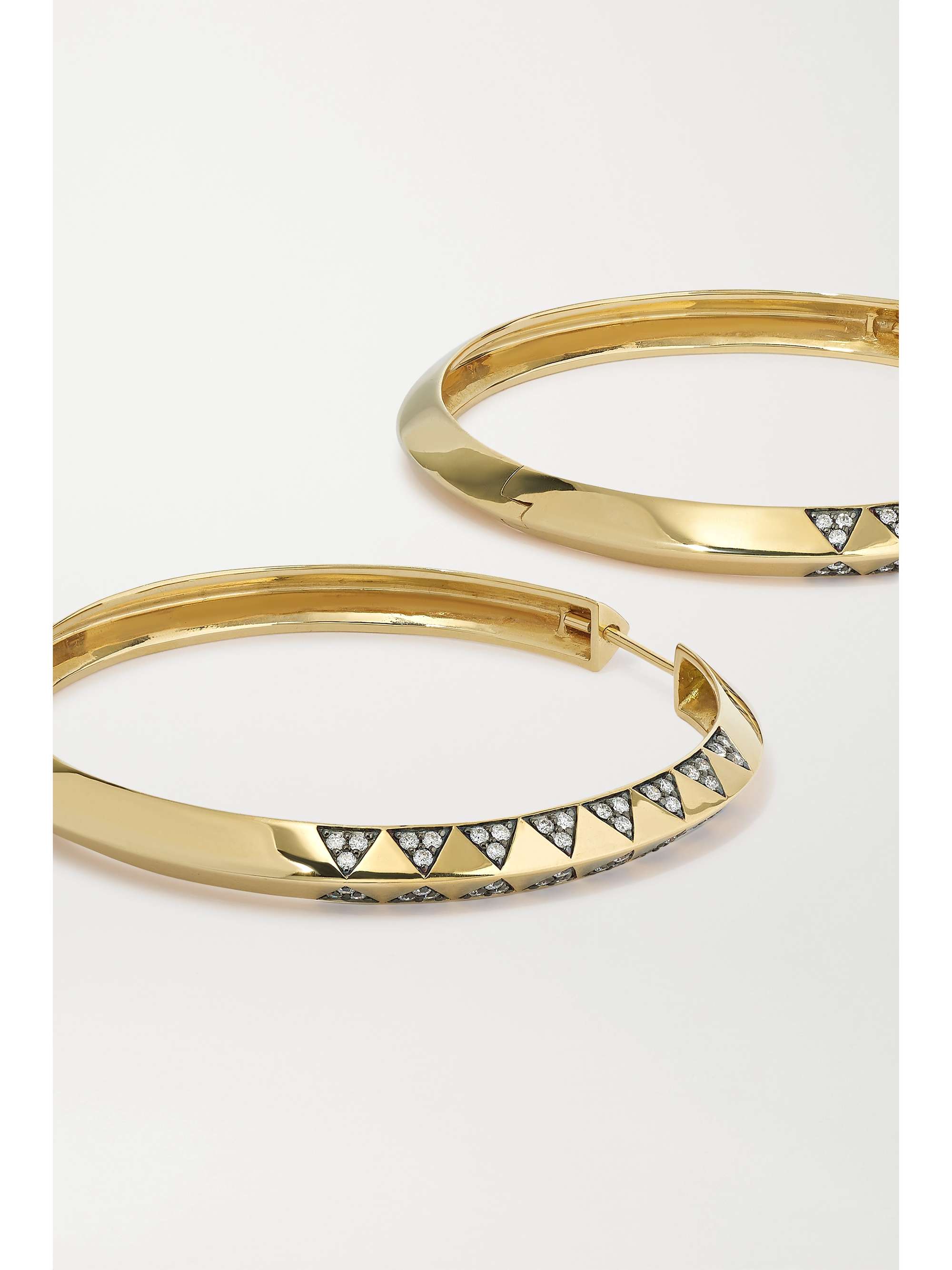 HARWELL GODFREY 18-karat gold diamond hoop earrings