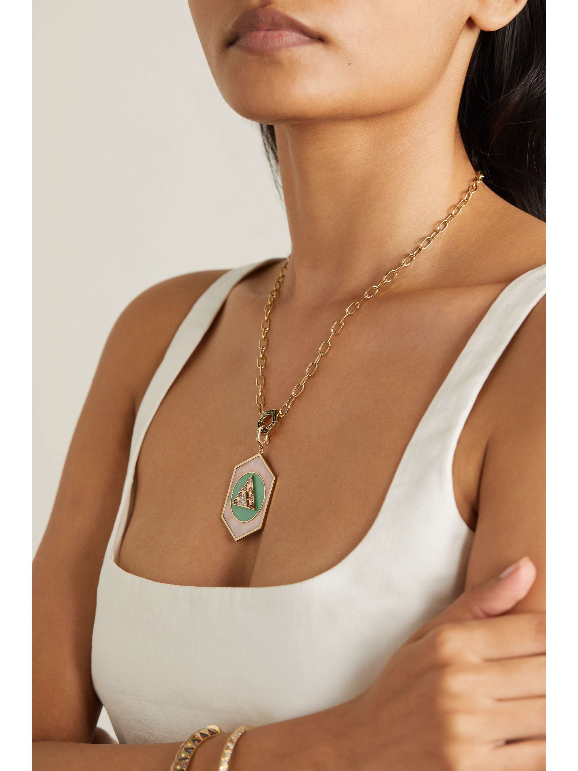 HARWELL GODFREY 18-karat gold multi-stone necklace