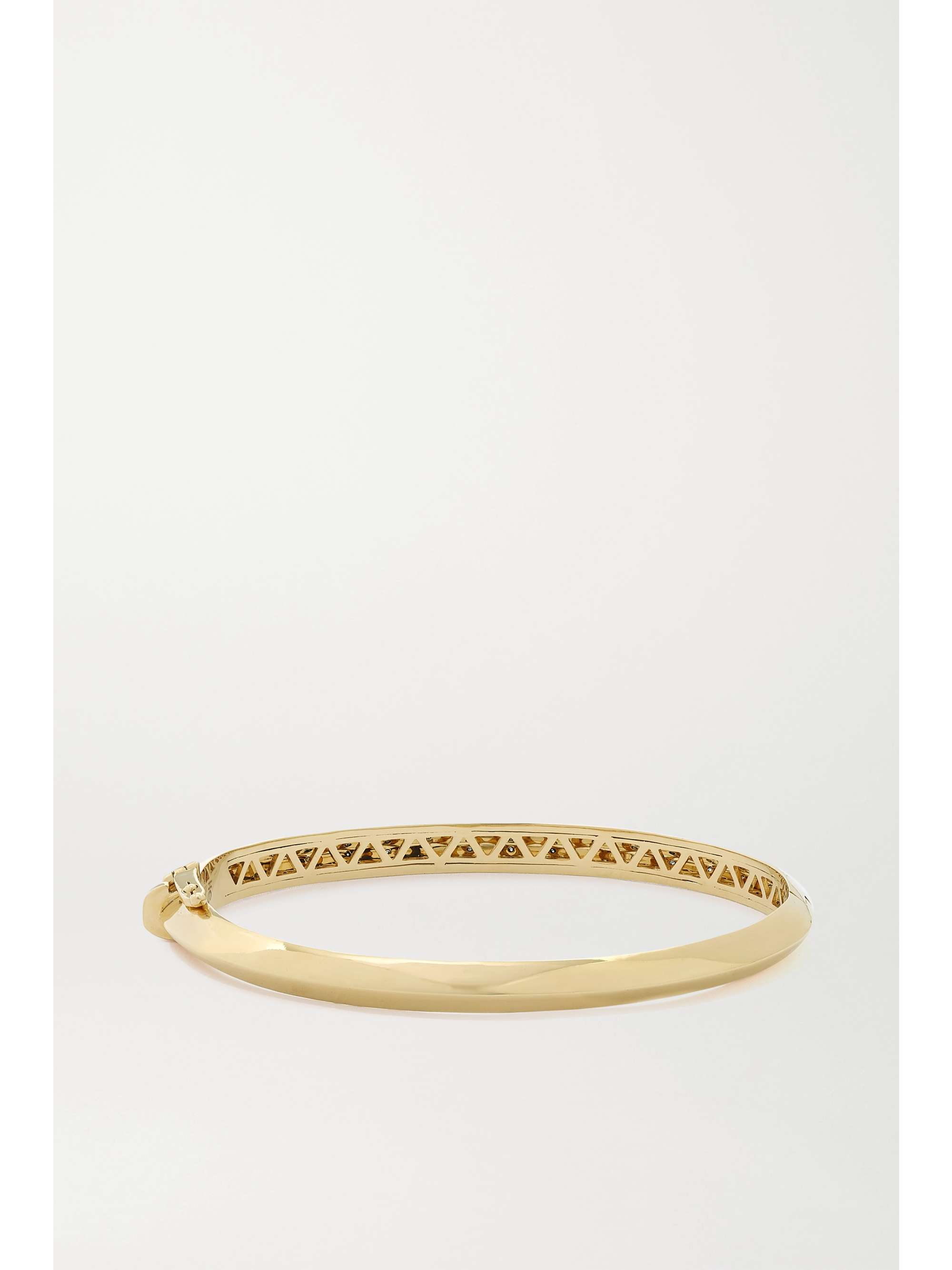 HARWELL GODFREY 18-karat gold, rhodium-plated and diamond bangle