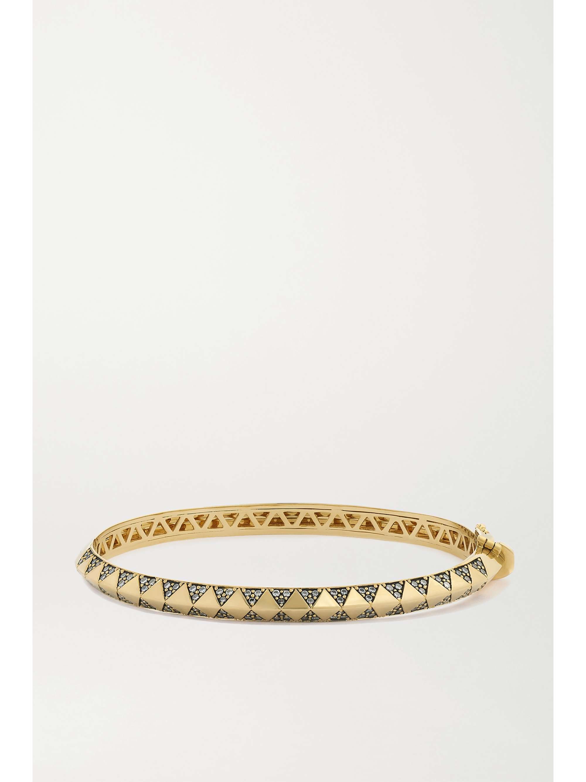 HARWELL GODFREY 18-karat gold, rhodium-plated and diamond bangle