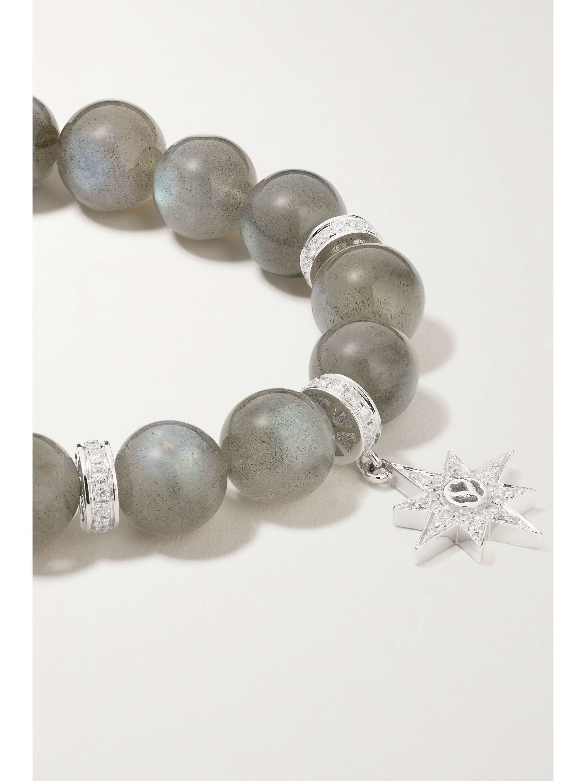 LOREE RODKIN Starburst 14-karat white gold, labradorite and diamond bracelet