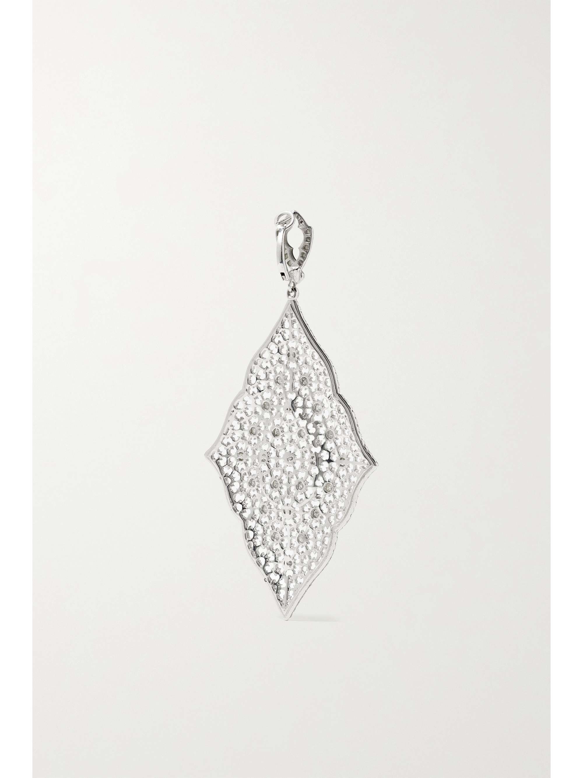 LOREE RODKIN Moroccan Lace Kite 18-karat white gold diamond earrings