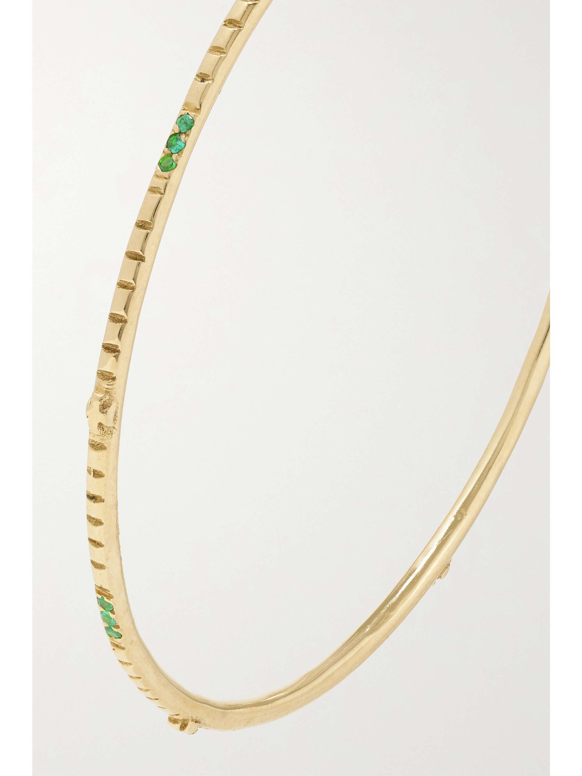 LOREE RODKIN Giant Disco 18-karat gold tsavorite hoop earrings